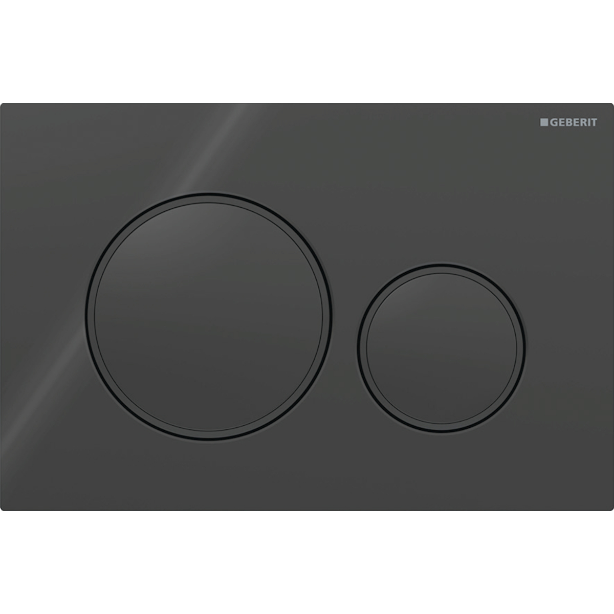 Geberit Sigma20 bedieningsplaat 2- toets round zwart - matzwart - zwart 115.882.DW.1