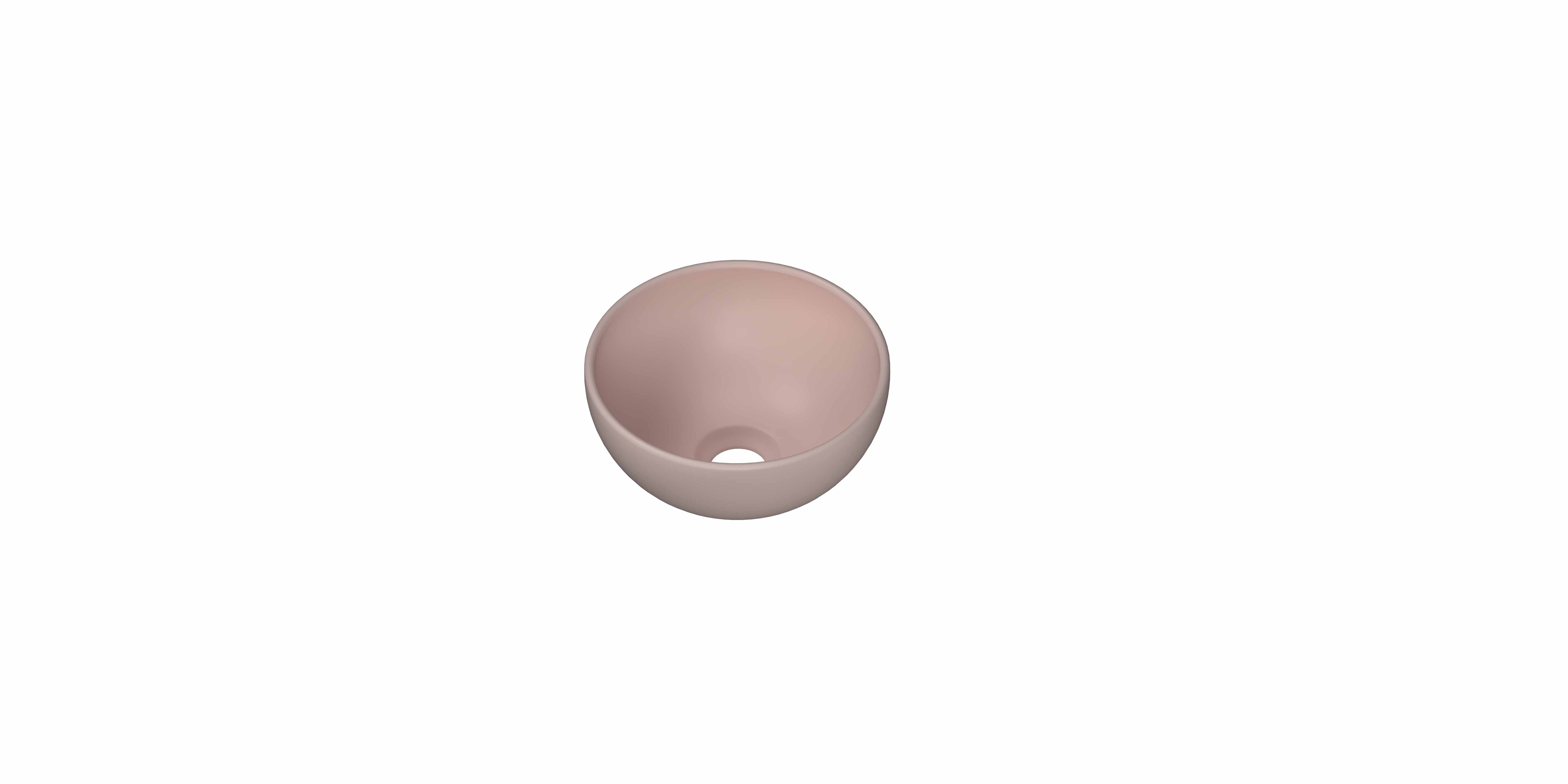 INK Otello XS Fontein kom rond porselein 0300244 Mat poederroze 240x240x120