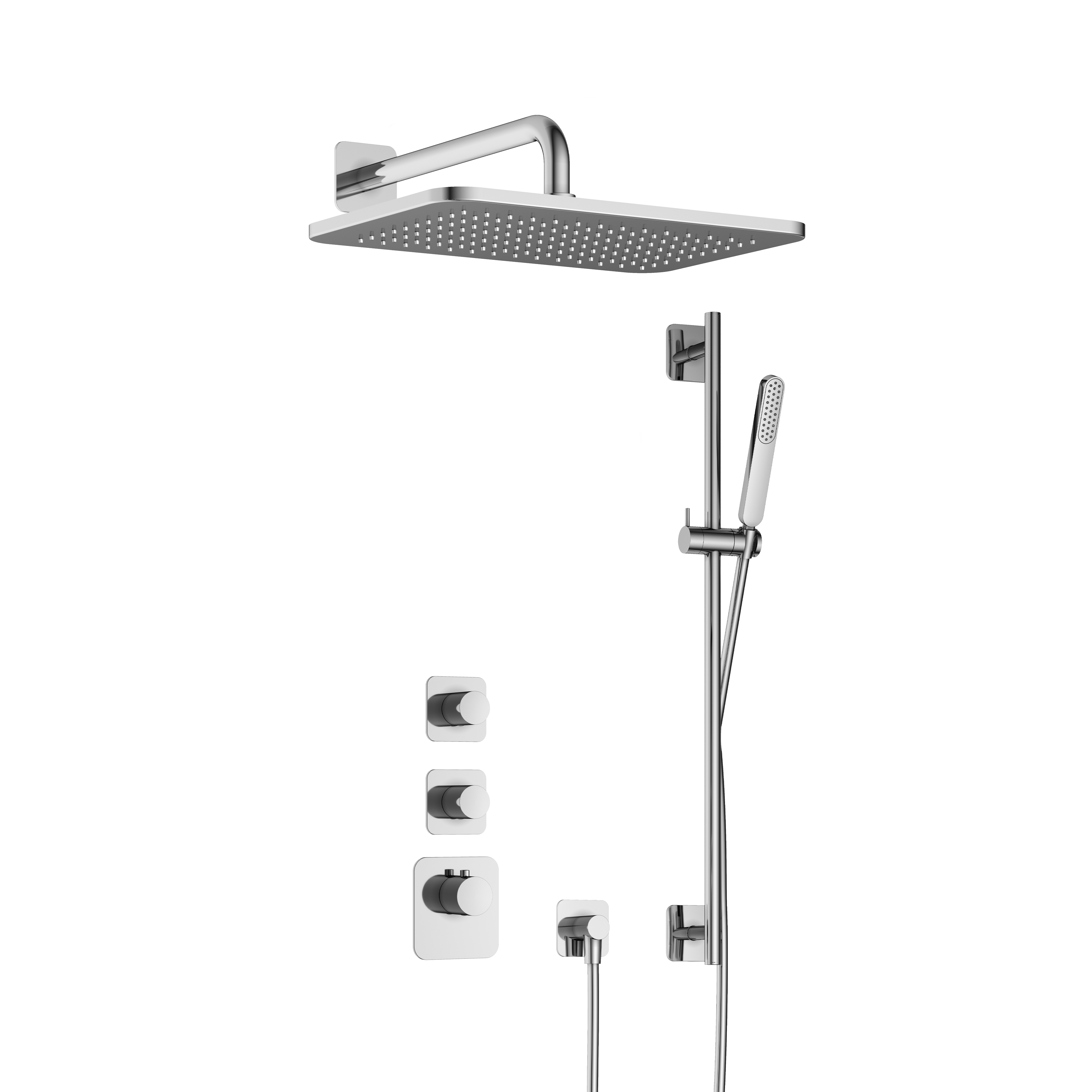 Hotbath Gal Highflow inbouwset m. 2 stopkr. m. GL106 en glijst. IBS40CR57 Chroom
