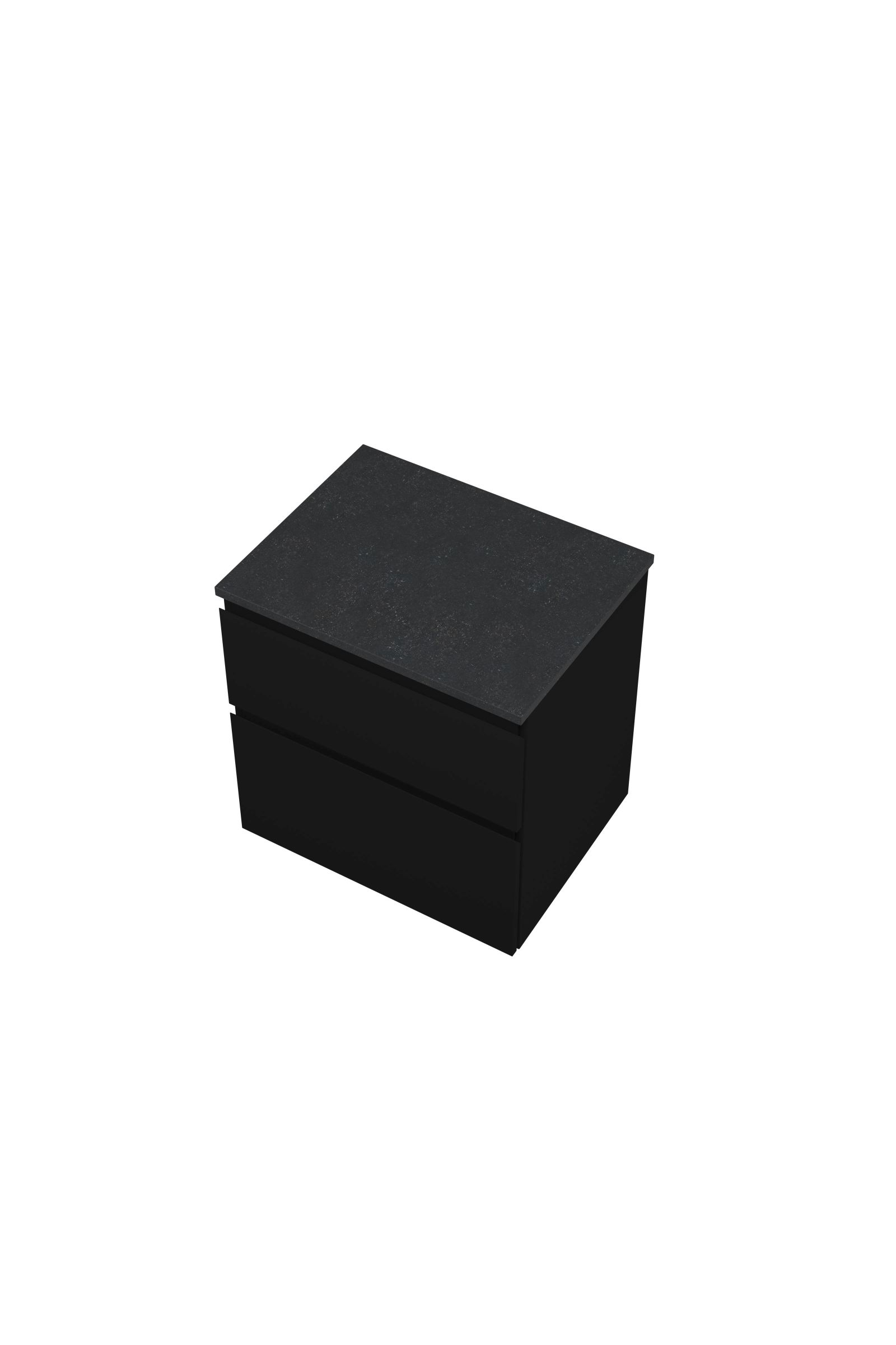 Proline Top afdekplaat hardsteen onderk. a-symm. H620xB600xD460 Mat zwart/Blue stone / 1817866