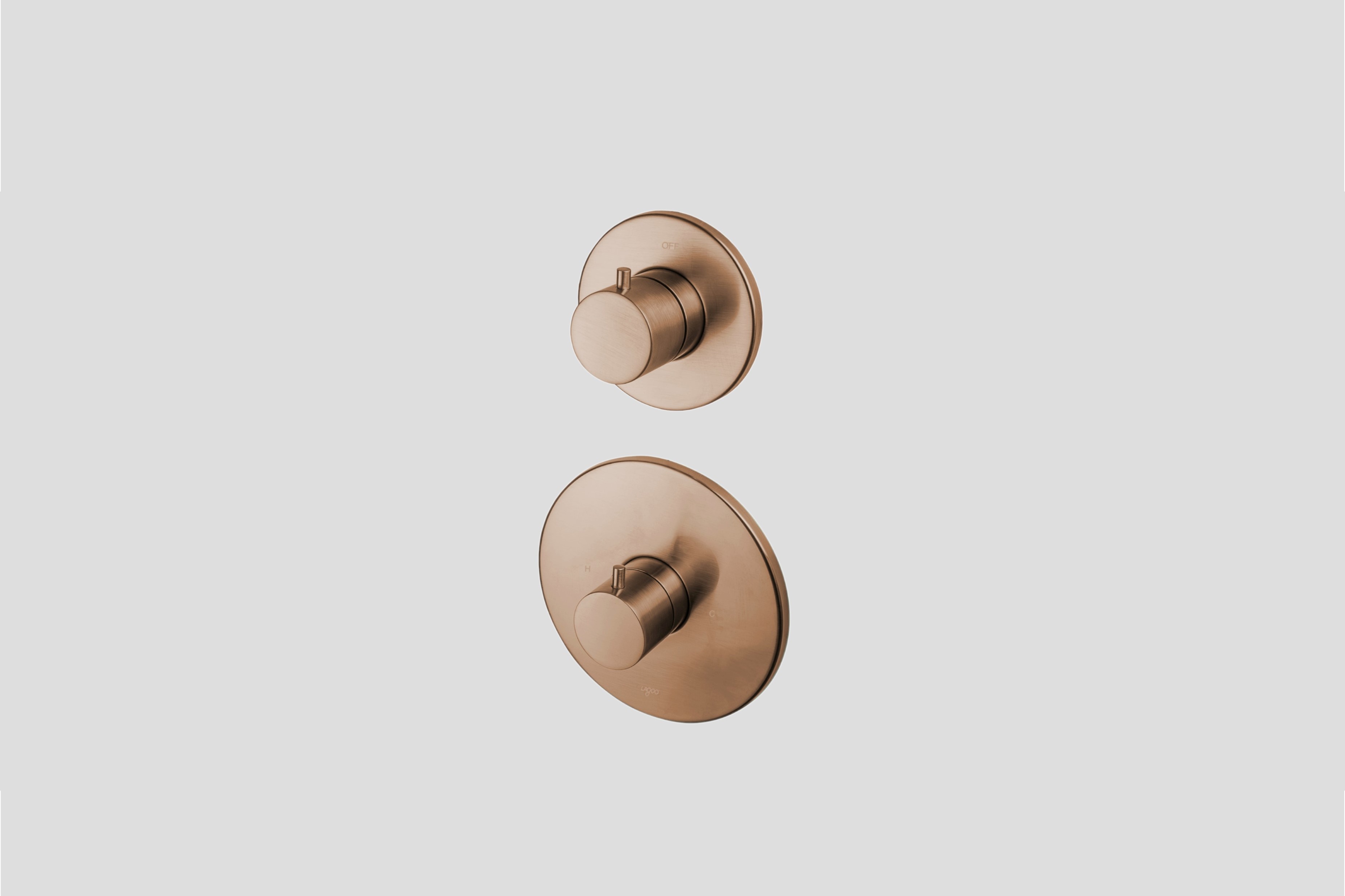 Lagoo Garda inbouw douche/bad thermostaat met 1 stopkraan afb.deel G2263BK Brushed Copper PVD