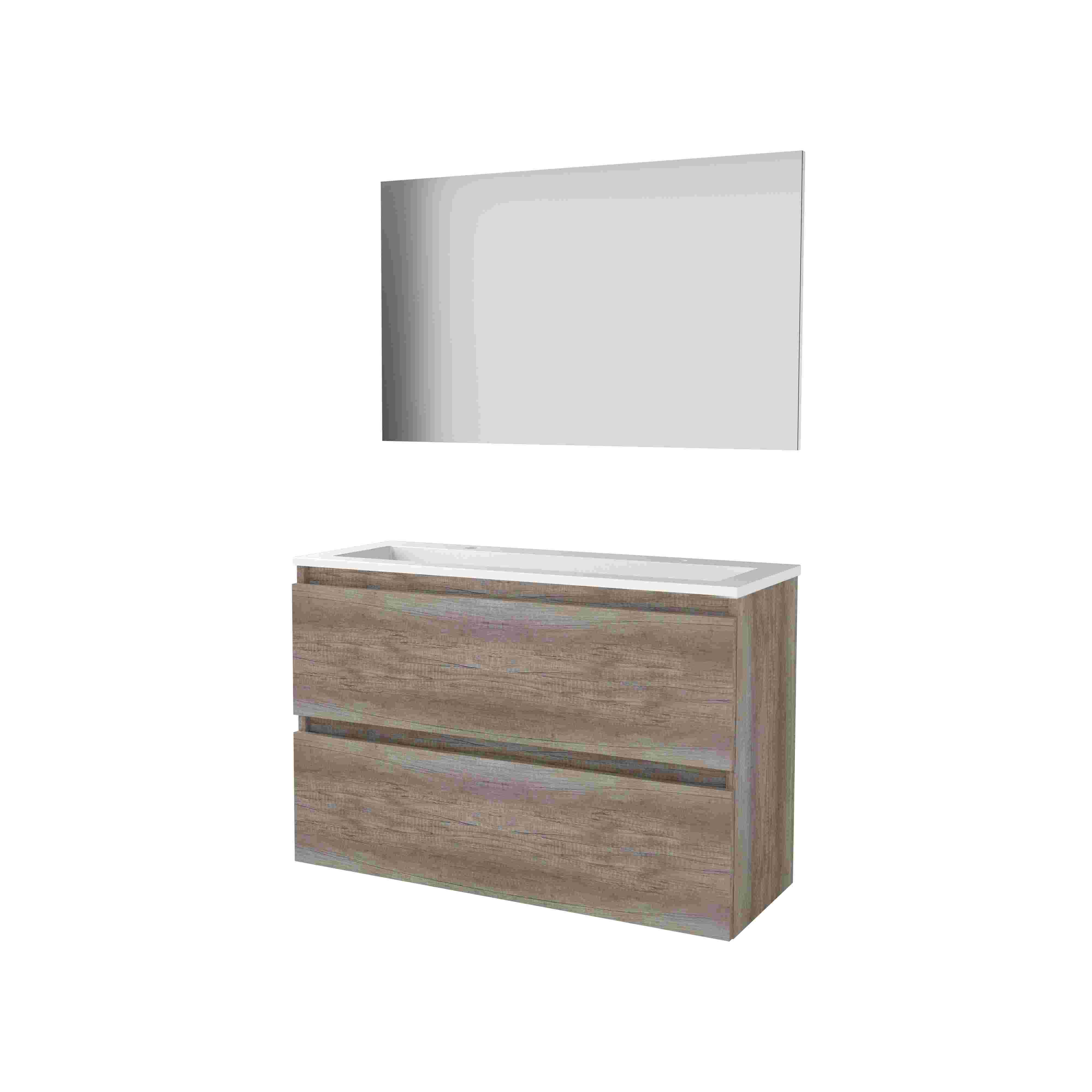 Basic Basic 39 onderk. GL incl. 2 la + Acryl wast. incl. 2 krgt. incl. spg. op plaat B1000xD390 Scotch Oak / 1810281