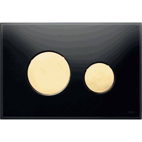 TECEloop wc-bedieningsplaat van glas 9240658  -  Zwart toetsen Goud
