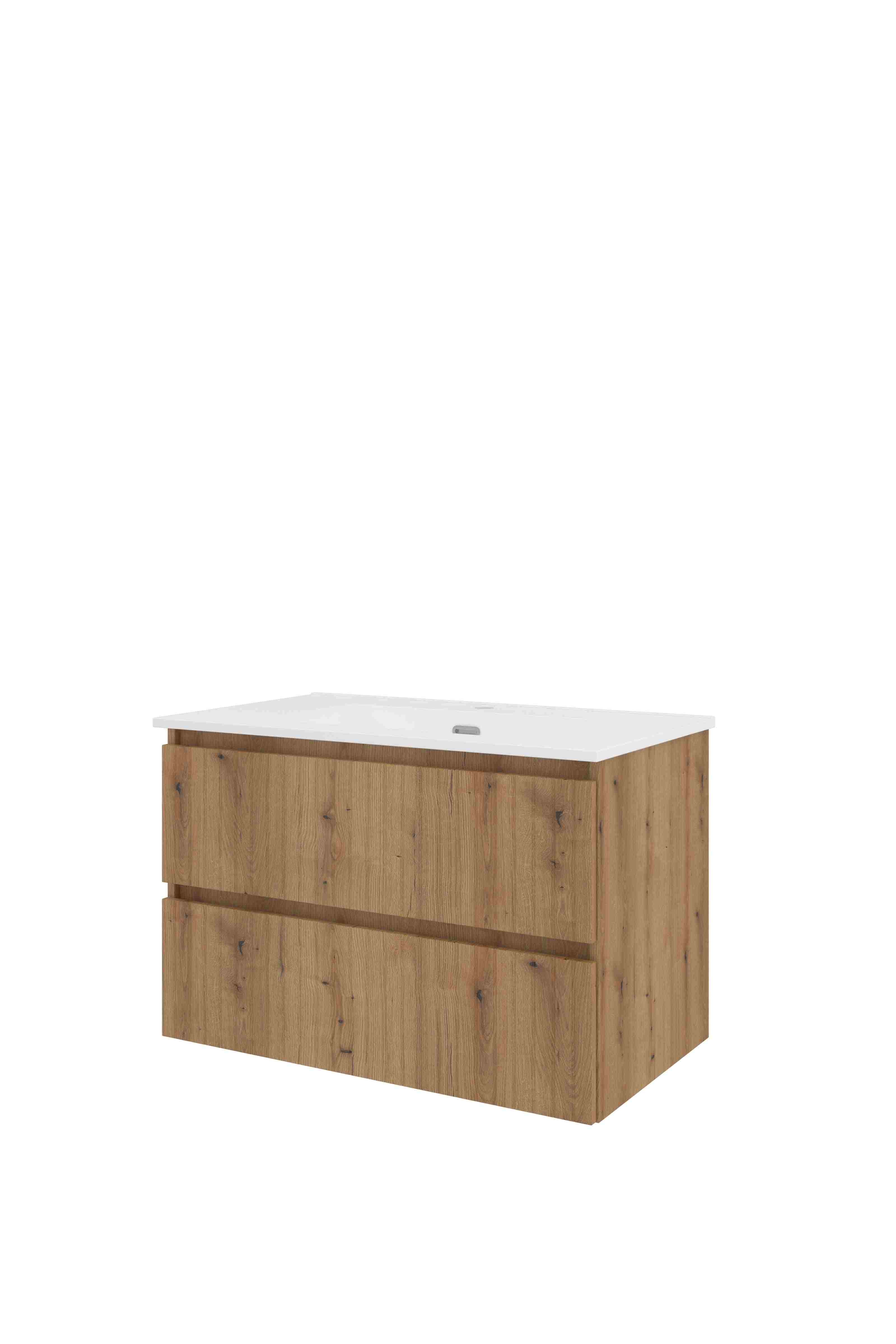 Proline Set porselein Elegant wast. met 1 krgt. en onderkast sym. gefr. TGWD801UO Urban oak/Glans wit 800x460x540