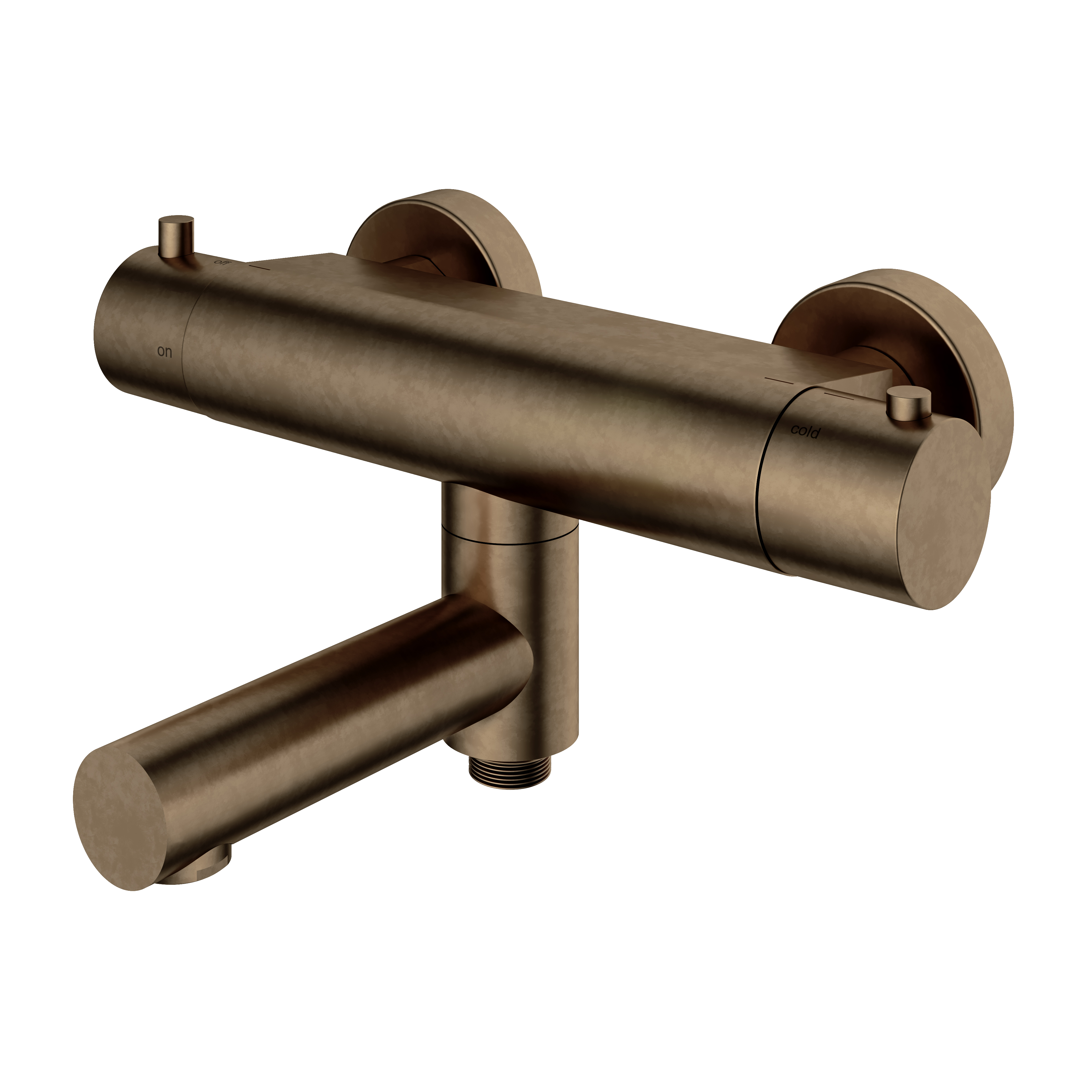 Hotbath Cobber thermostatische badmengkraan met wegdraaibare omstel uitloop B020AB Verouderd messing
