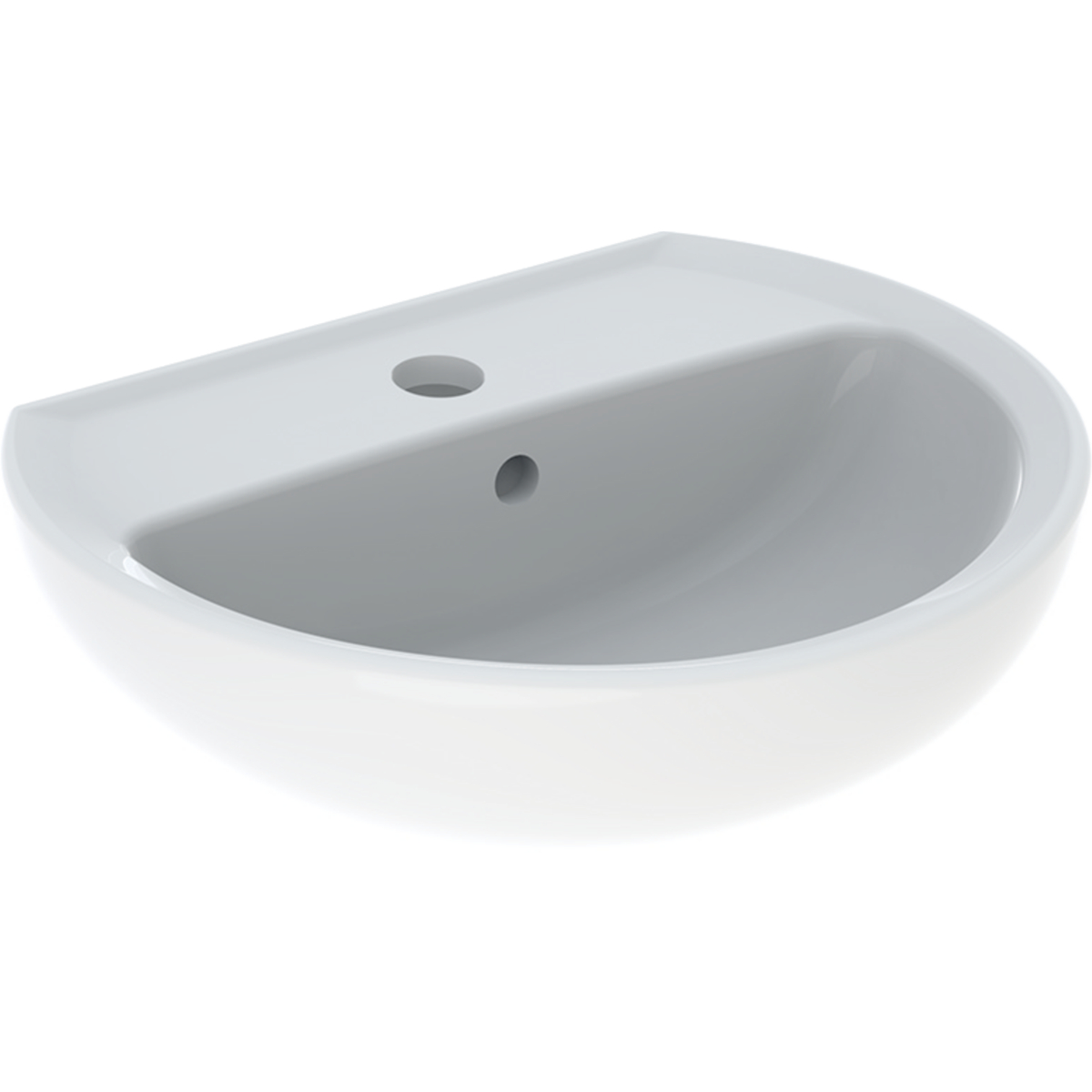 Geberit Bastia wastafel rond 50x41cm met kraangat met overloop wit 501.604.00.1