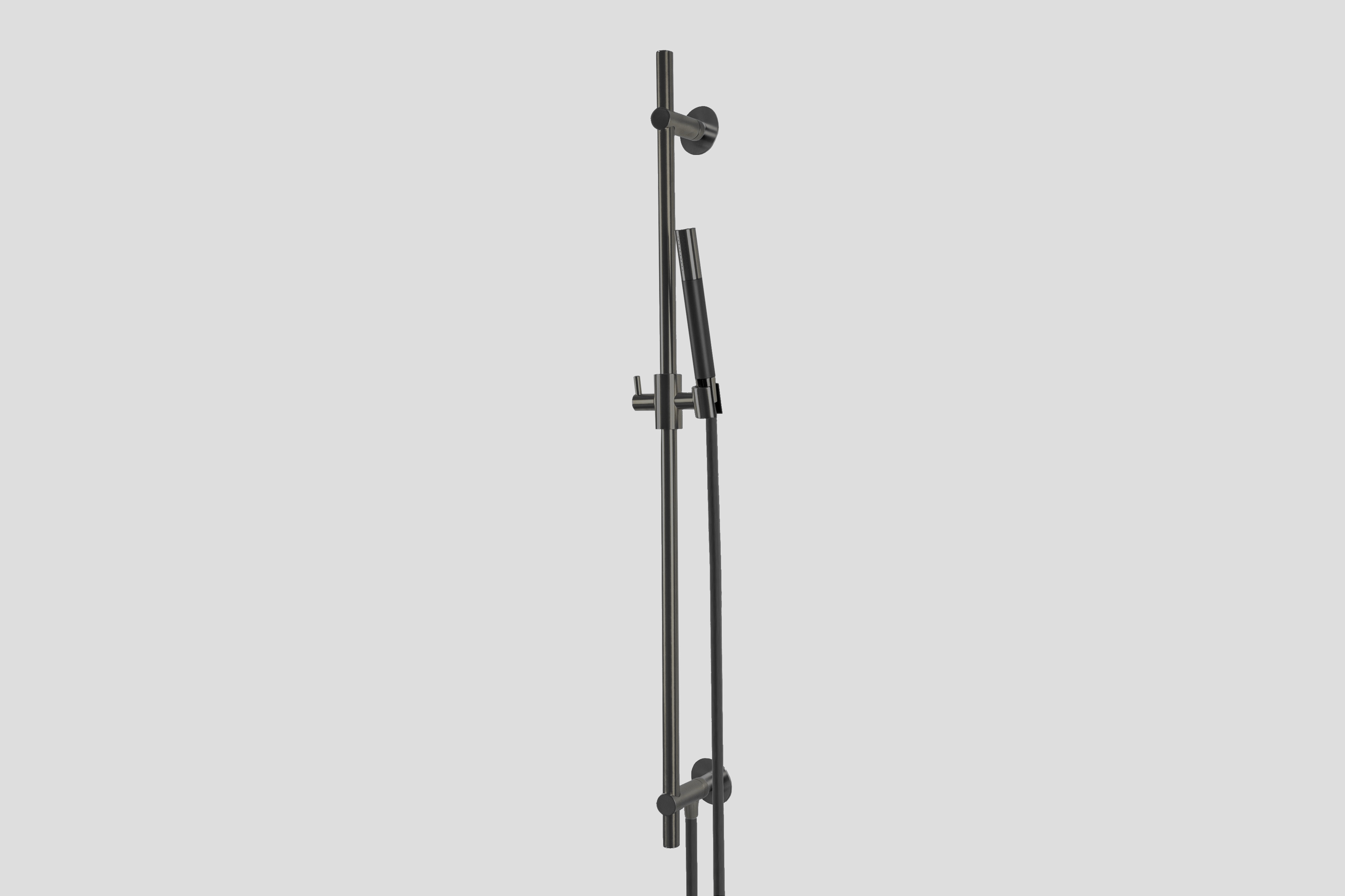Lagoo Garda Glijstang messing m. geintegreerde wateruitlaat en handdouche staaf G5220GM Brushed Gun Metal PVD