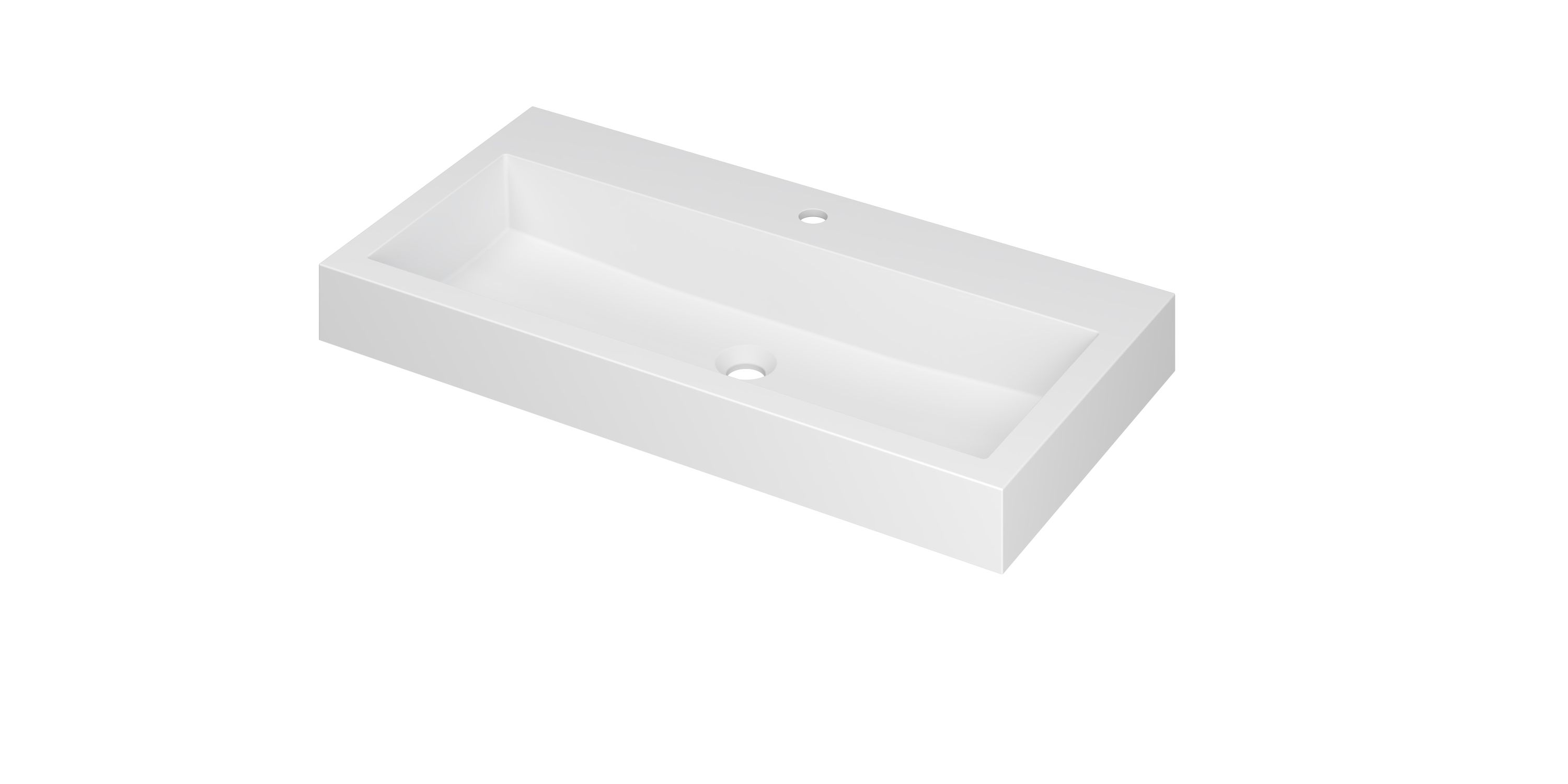 INK Momento wast. Polystone met 1 krgt. 3421321 Mat wit H90xB900xD450