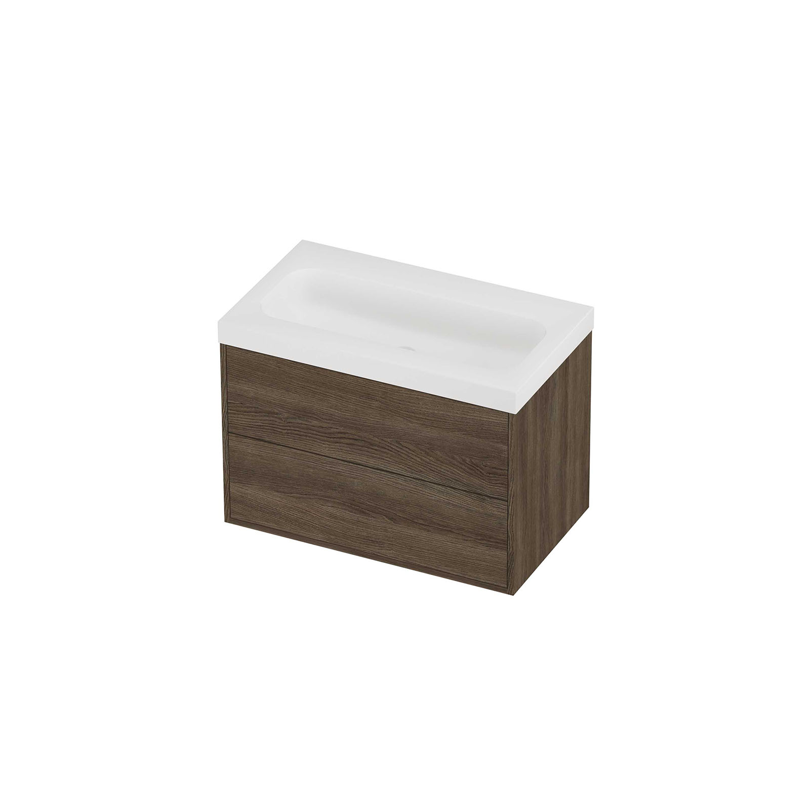 Proline Set polystone Mezza wast. z. krgt. en onderk. tbv gr. 2 la sym. in kader HMWF800VO Matt White/Vital oak 80x46x58
