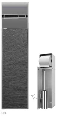 Looox Inbouw toiletborstelgarnituur/rolhouder betegelbaar CL-9 RVS