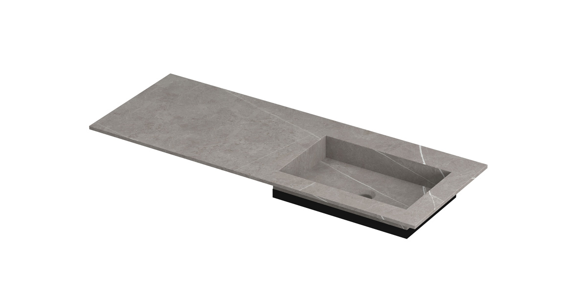 INK Post wast. keramische slab envelop bak R zonder krgt. H10xB1200xD450 Armani grey mat / 210621