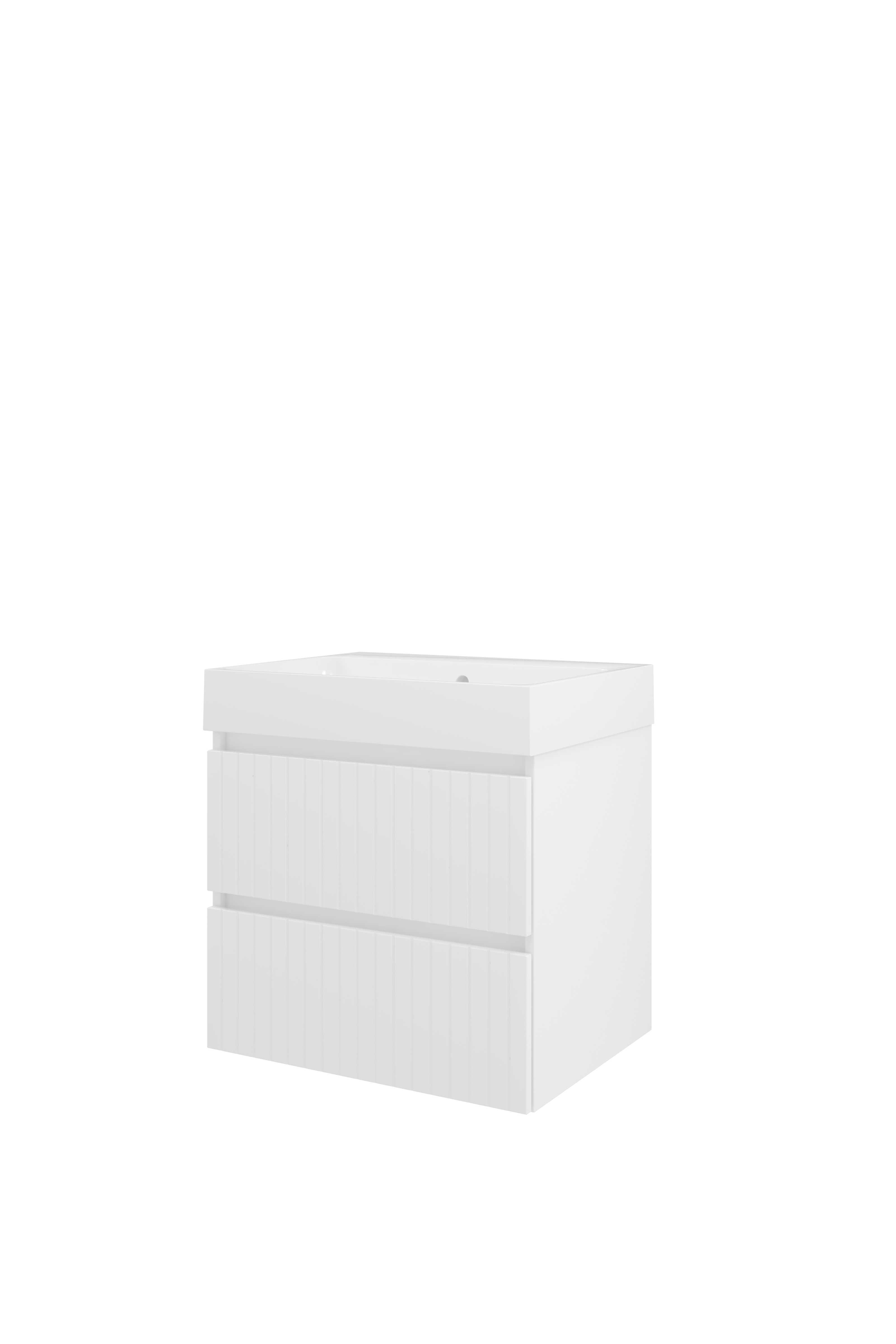 Proline Set polystone Loft wast. z. krgt. en onderkast sym. gefr. PGWD600GW Glans wit/Glans wit 600x460x620