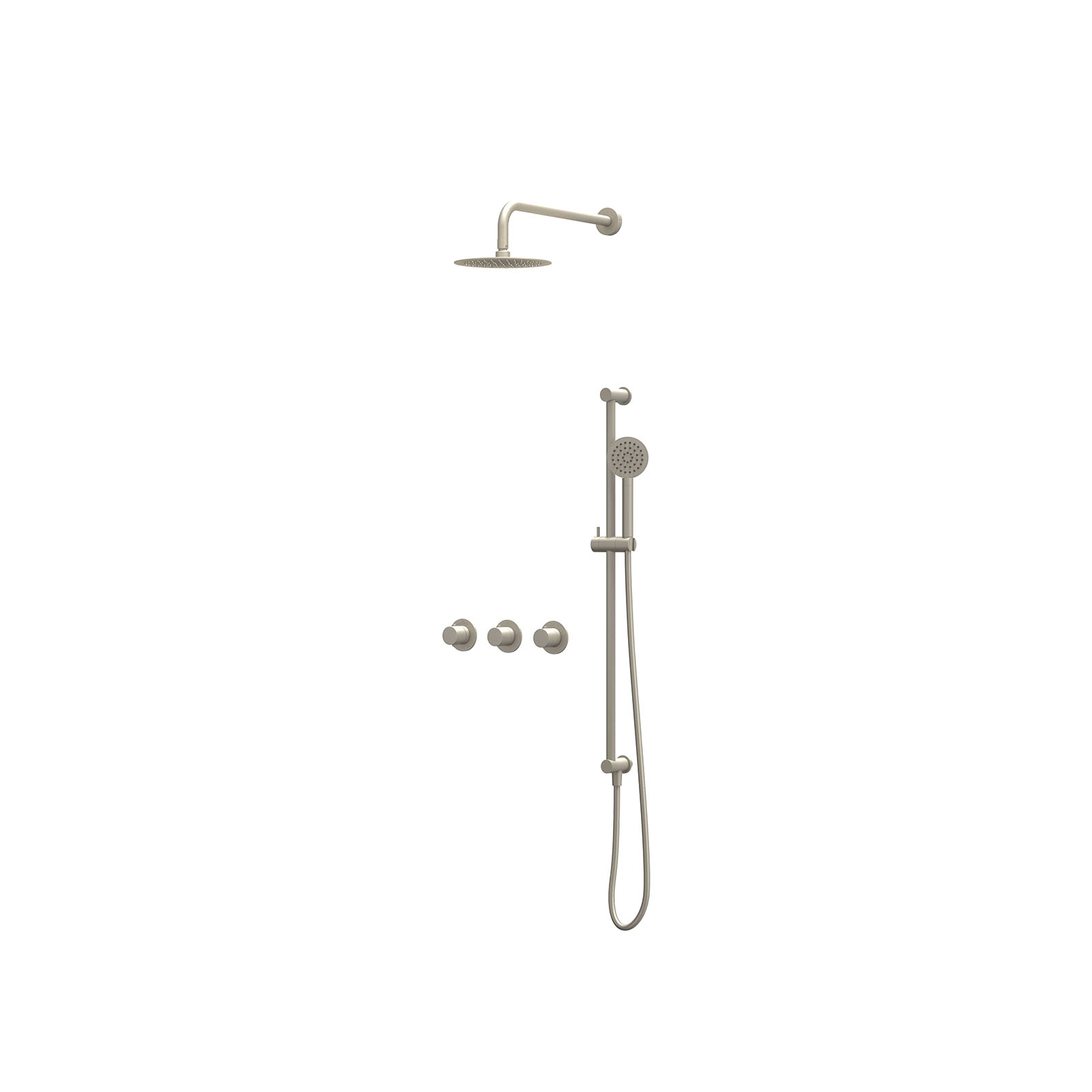 IVY Bond Inbouwset 2 stopkr.  w-arm 20cm sl glijst.  en satin sp. CSB4GNCAAB gebr. nickel PVD