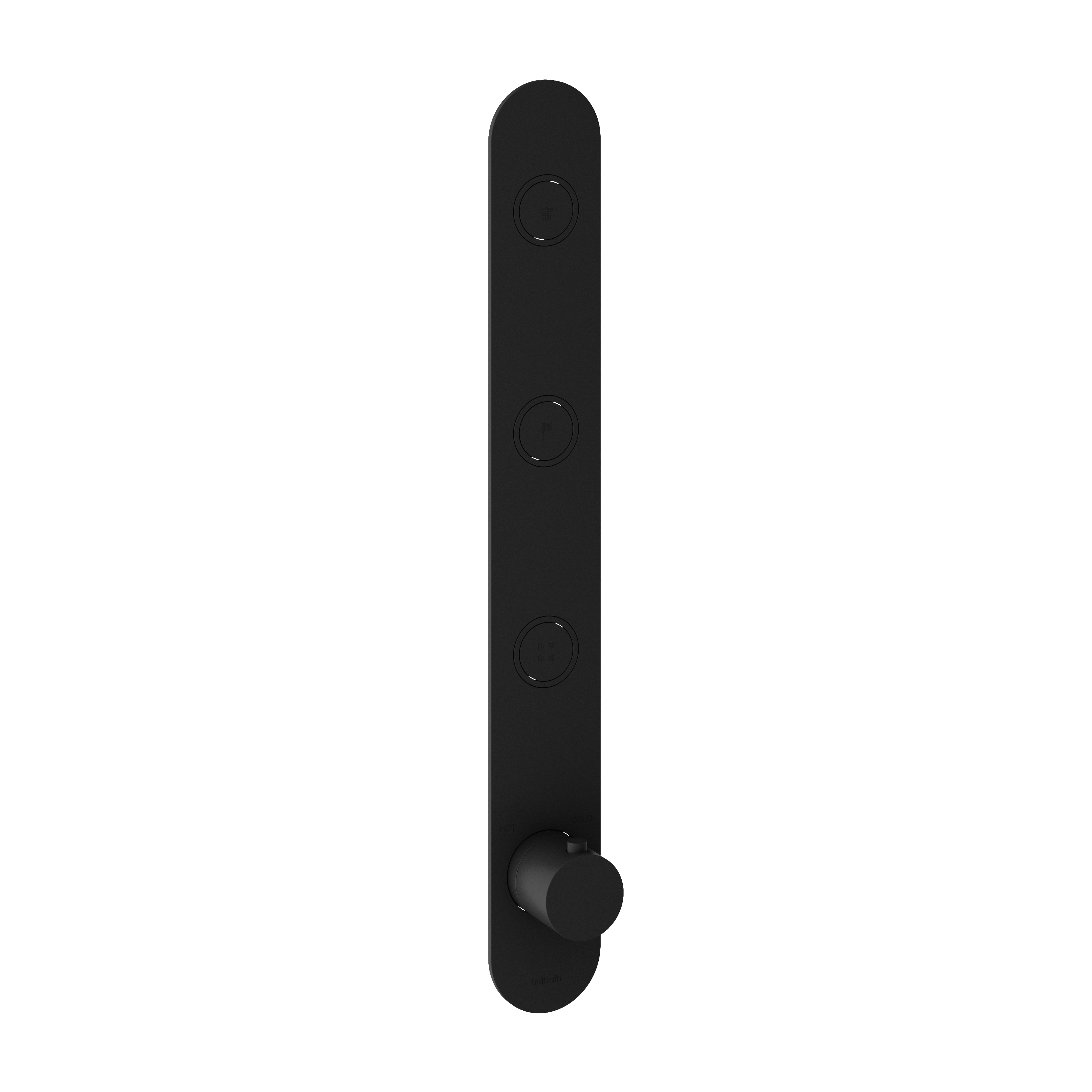 Hotbath Cobber afbouwdeel inbouwthermostaat met 3 push Buttons PB050EXTMBP Geborsteld zwart PVD