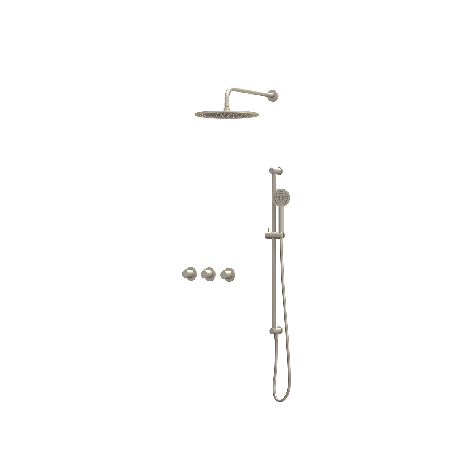 IVY Pact Inbouwset 2 stopkr.  w-arm 30cm me glijst.  en satin sp. CSP4GNCFAB gebr. nickel PVD