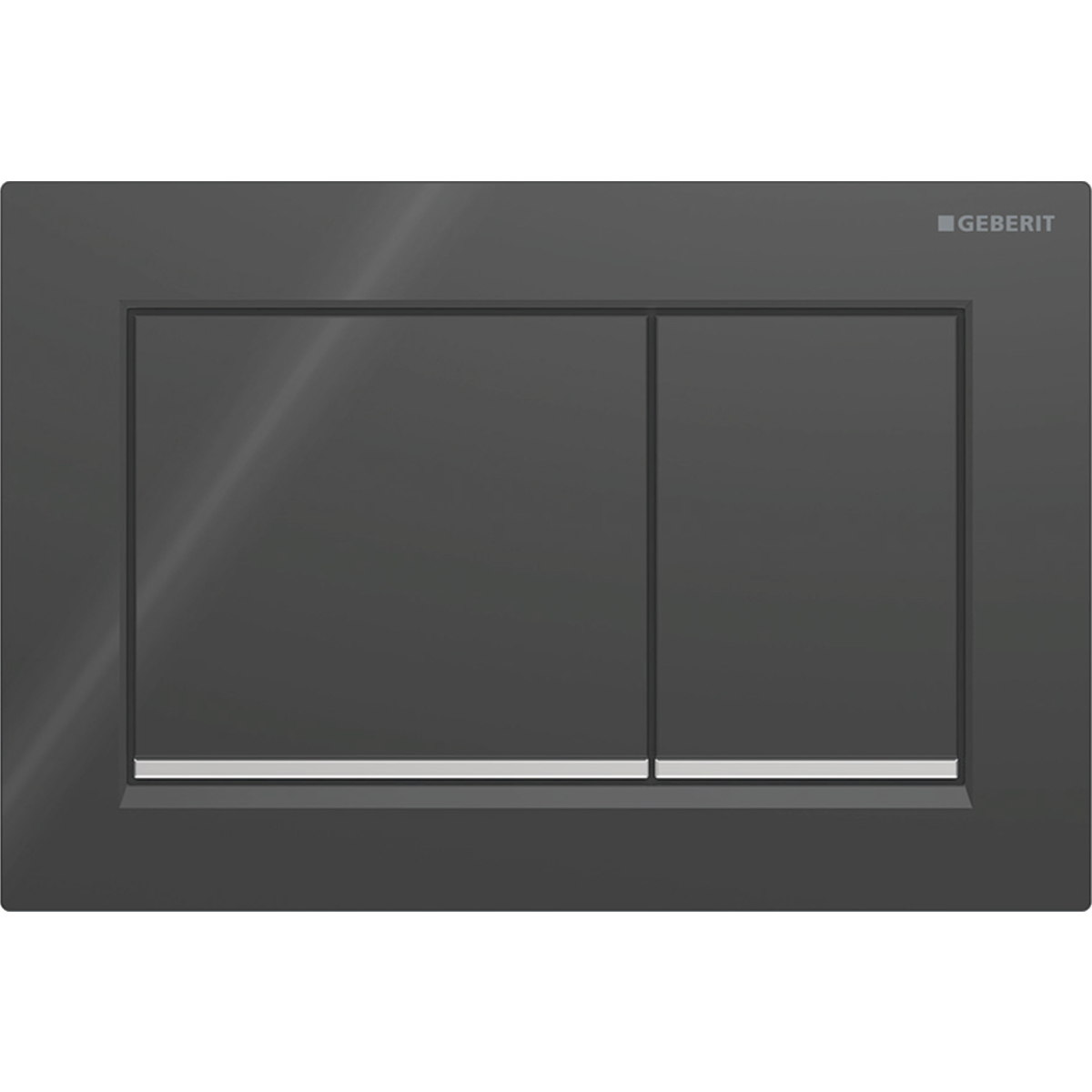Geberit Omega20 bedieningsplaat 2- toets square wart - chroom - zwart 115.080.KM.1