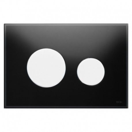 TECEloop wc-bedieningsplaat van glas 9240654  -  Zwart toetsen Wit