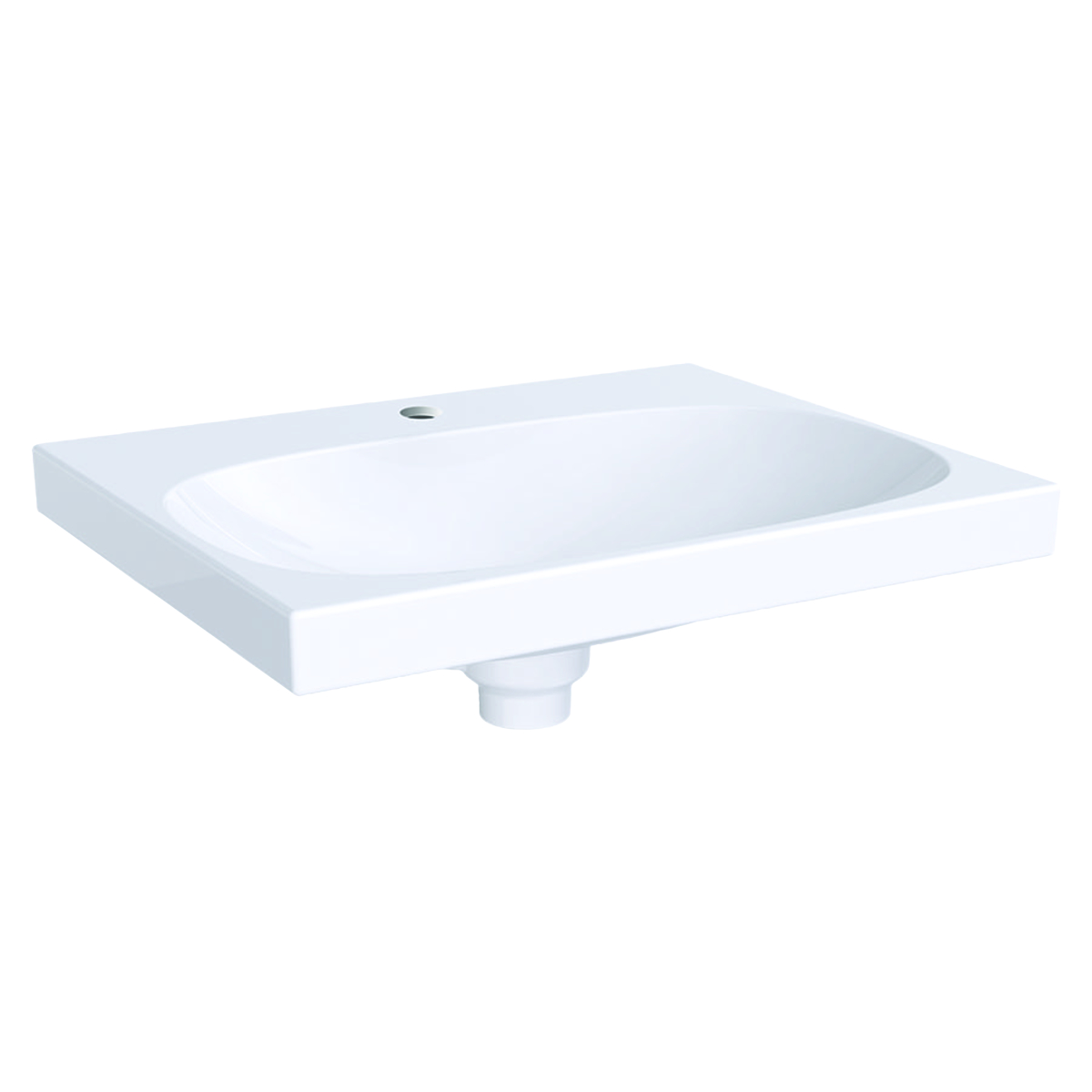 Geberit Acanto wastafel incl afvoerdeksel 60x48.2cm m.krgt. KerClou 500.629.01.8 Wit KeraTect