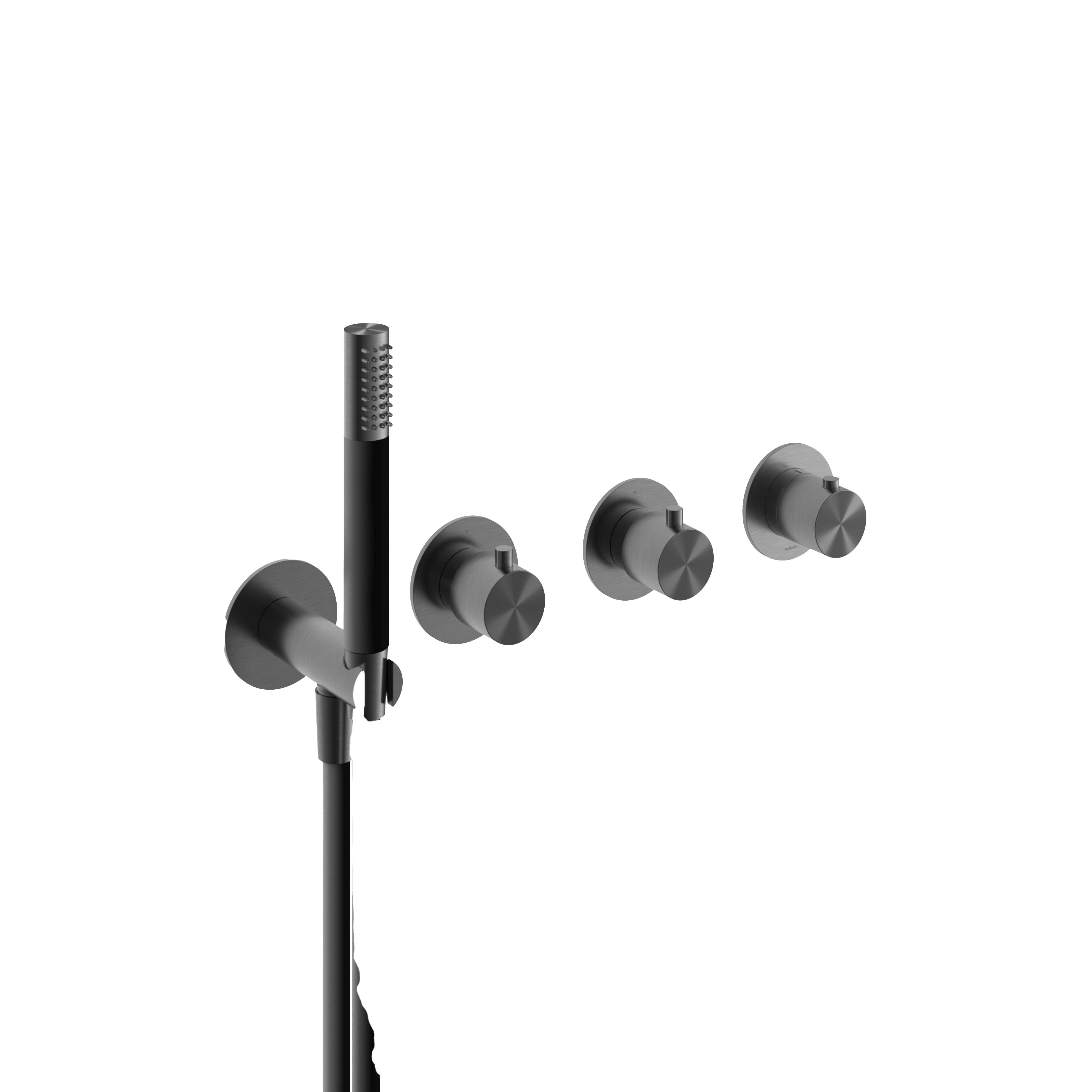 Hotbath Archie afbouwdeel douche thermostaat met 2 stopkr. zonder uitloop AR7171EXTBGP Geborsteld Gunmetal PVD