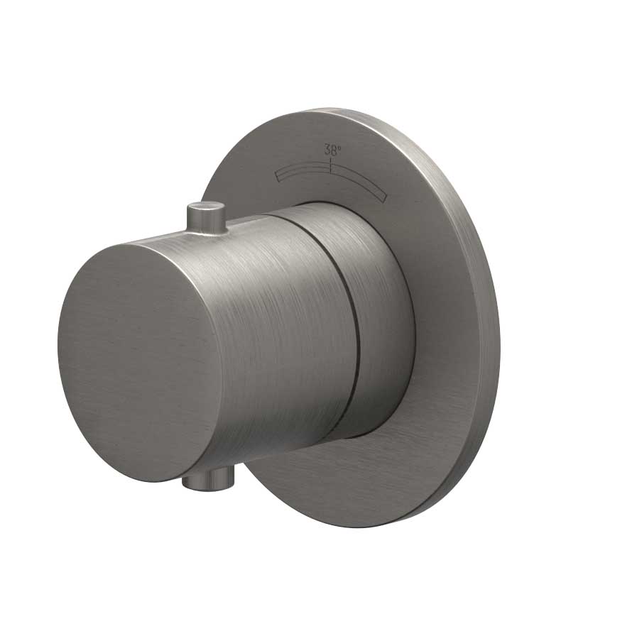 IVY Bond Afbouwdeel inbouwthermostaat symmetry met rond rozet 6202416 gebr. metal black PVD