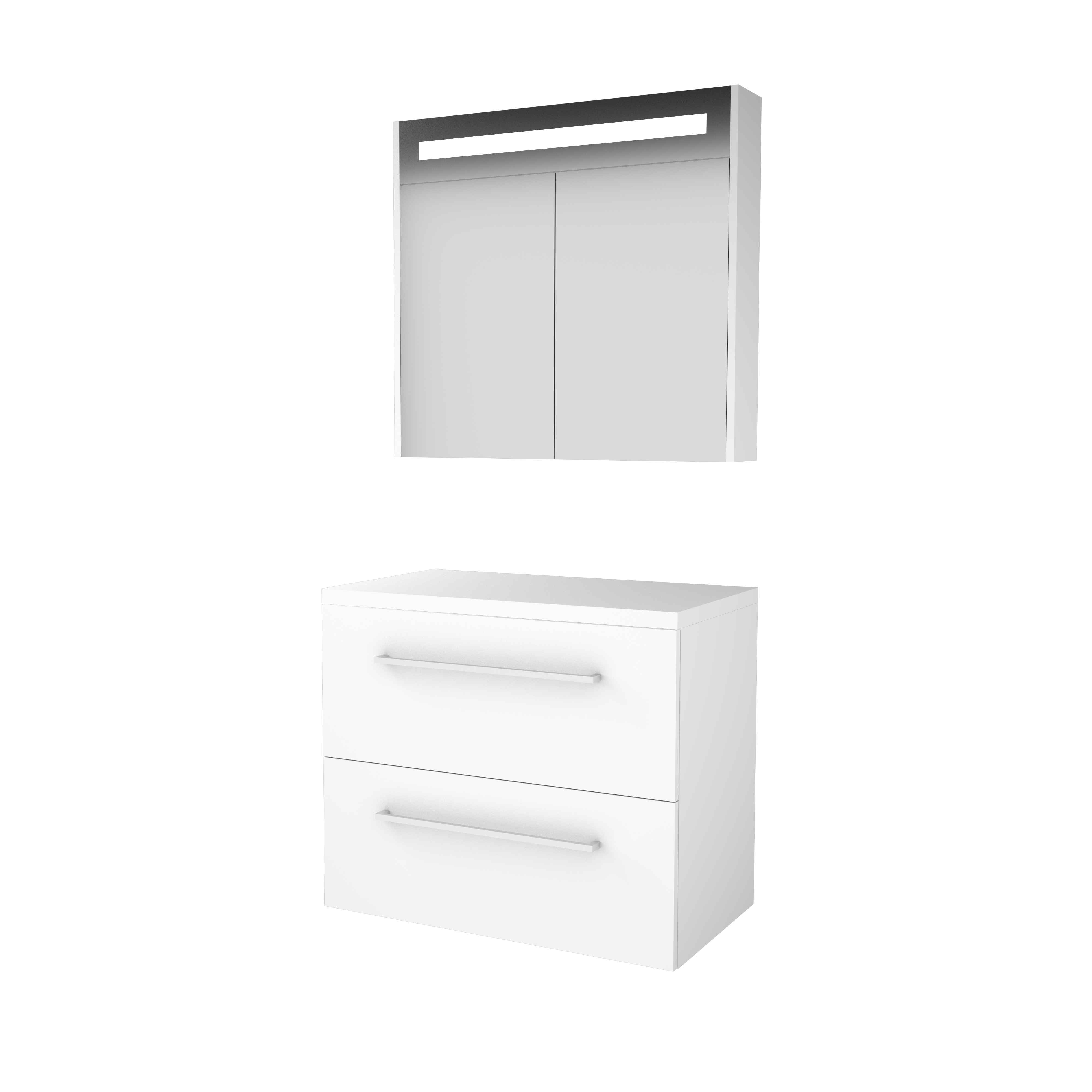 Basic Prem. 46 onderk. m. gr. incl. 2 la + afdekplaat incl. sp.kast m. geint. Led B800xD460 Ice White / 1813660