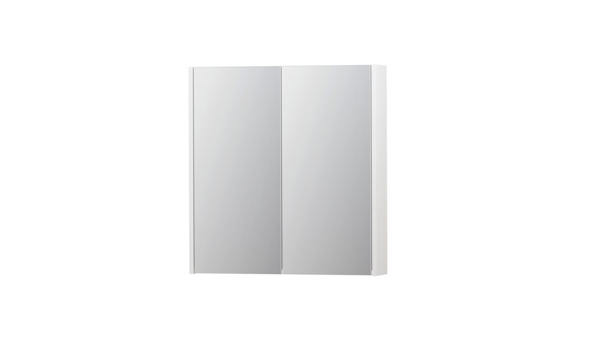 INK spiegelkast met 2 dubbelz. spiegeldeuren en stopc./schak. 1105151 Mat wit H730xB700xD140