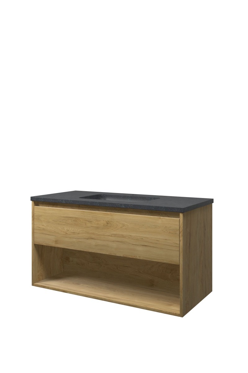 Proline set hardsteen Elegant wast. met 1 krgt. en onderk. met schap RBSA100M1IO Ideal oak/Blue stone H545xB1000xD460