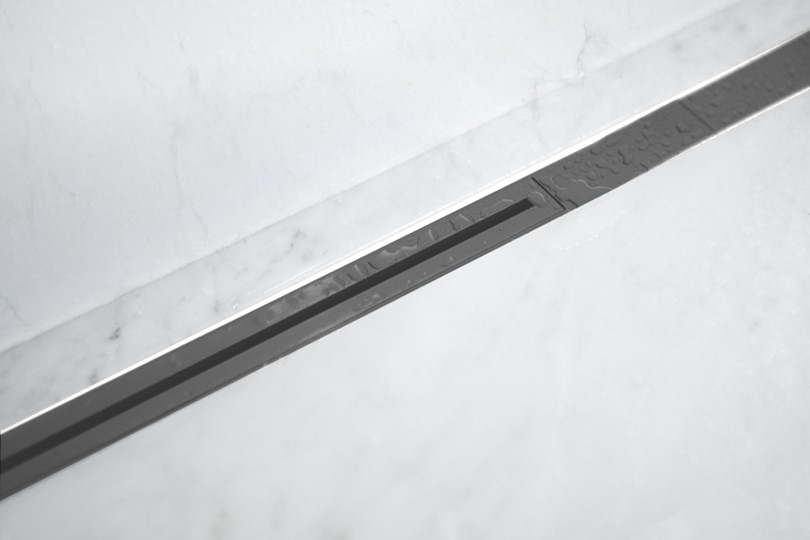 Lagoo Wall to wall design douchedrain Brushed Gun Metal PVD