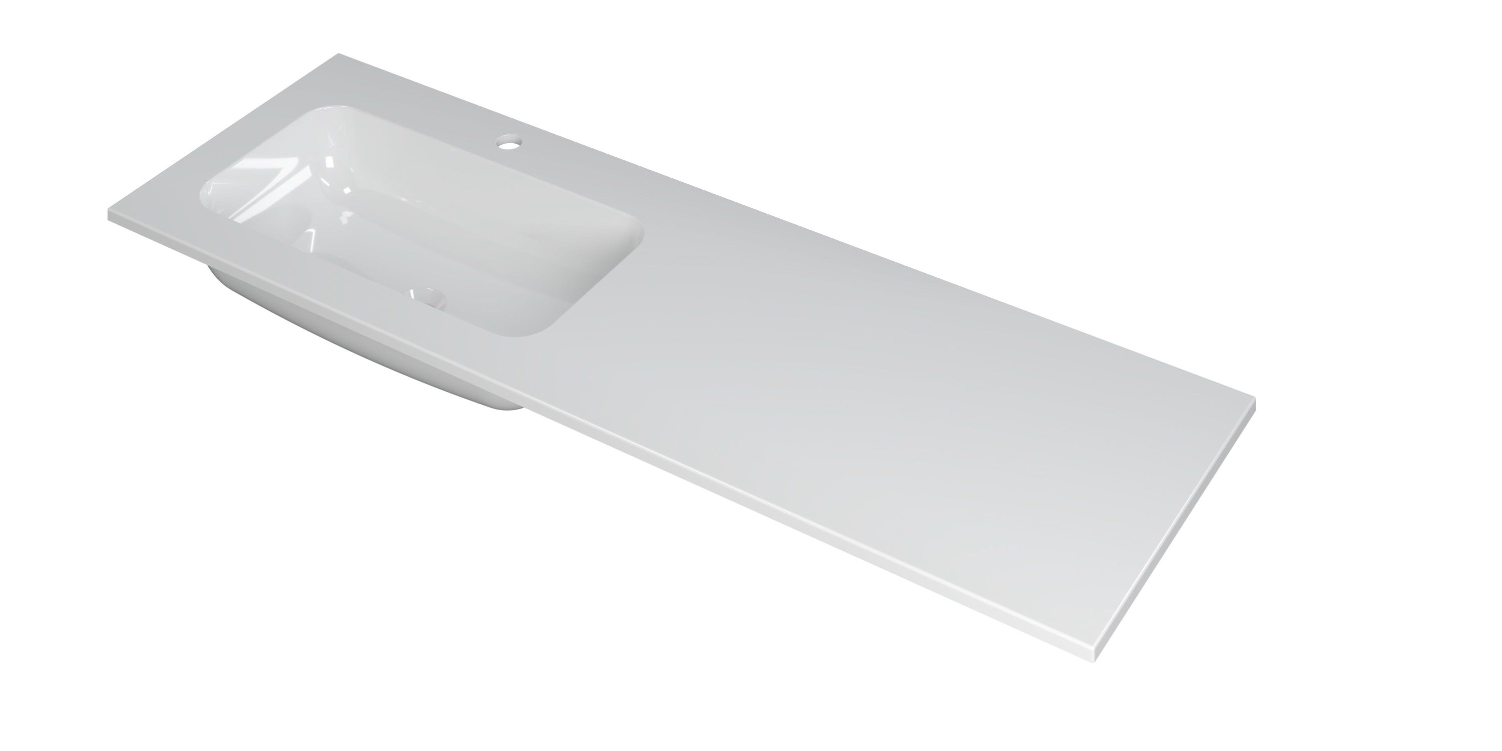 INK Faktor wast. polystone links met 1 krgt. 3407035 Glans wit H15xB1400xD450