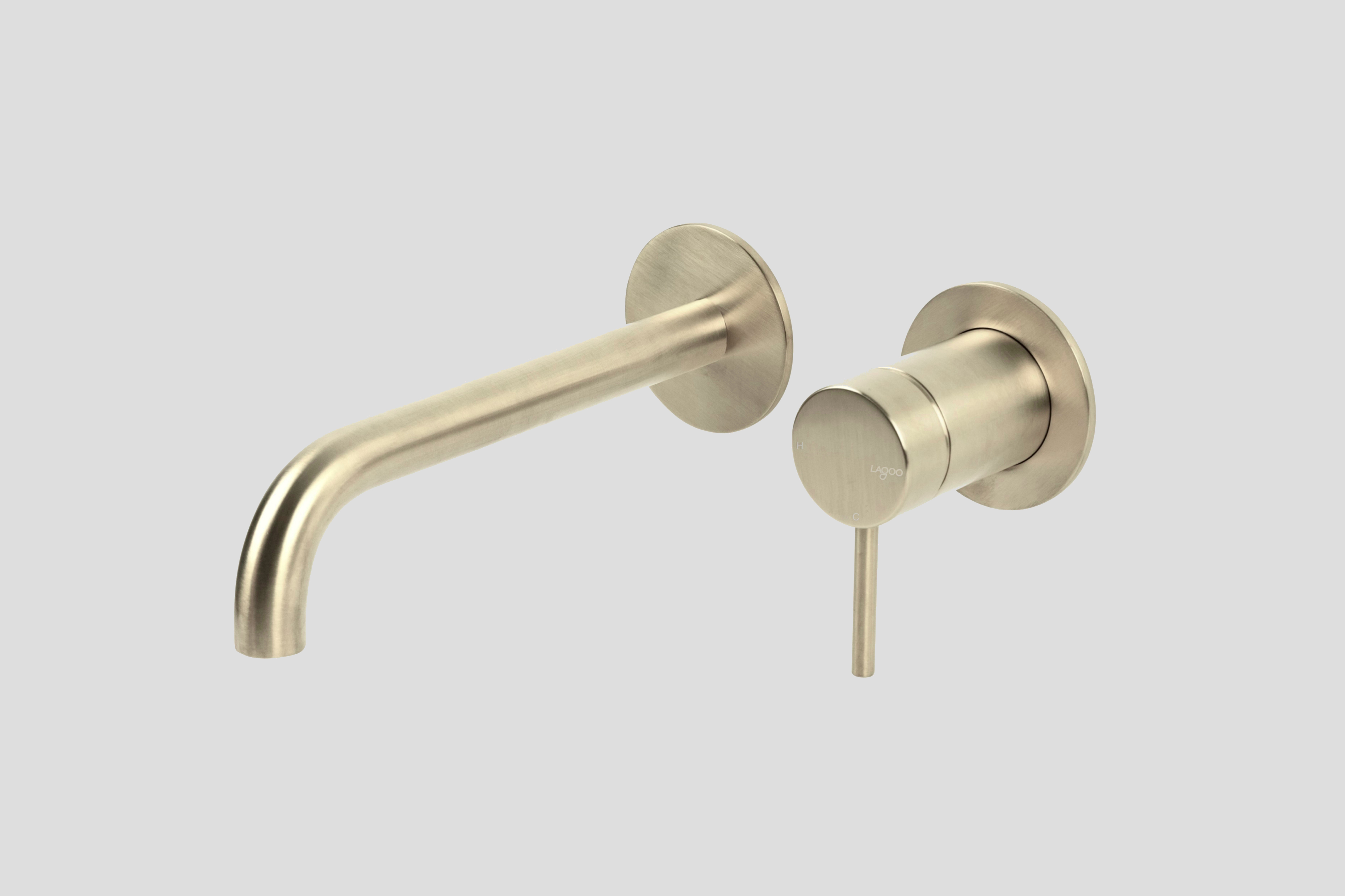 Lagoo Garda Inbouw wastafelmengkraan afbouwdeel m. uitloop 19 cm G1200-19PG Brushed Champagne PVD