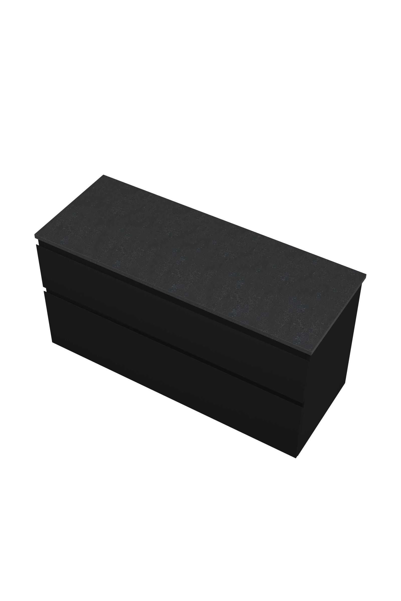 Proline Top afdekplaat hardsteen onderk. a-symm. DBSC120MZ H620xB1200xD460 Mat zwart / Blue stone