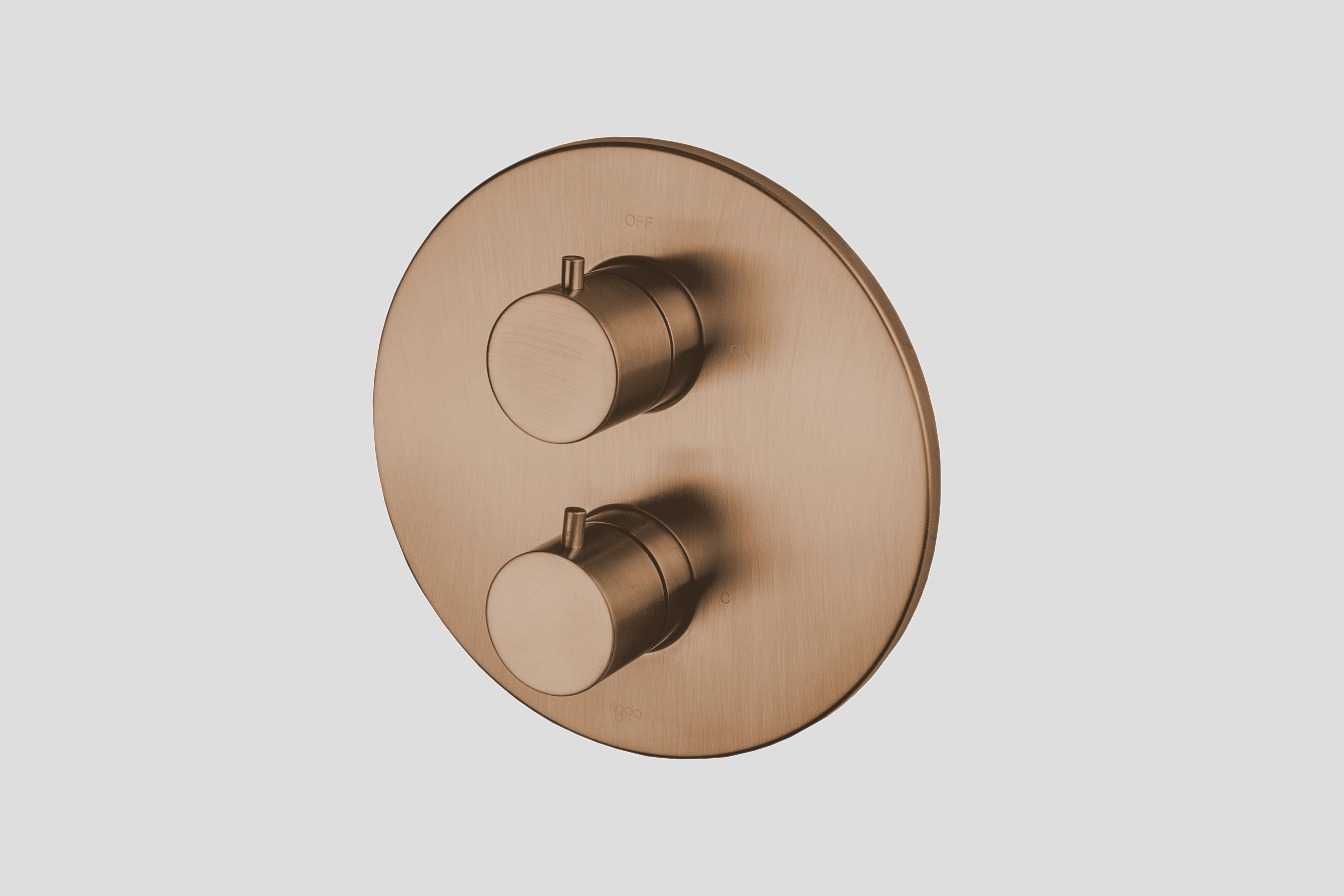 Lagoo Garda inbouw thermostaat met 2-weg stop/omstel afb.deel G2231BK Brushed Copper PVD