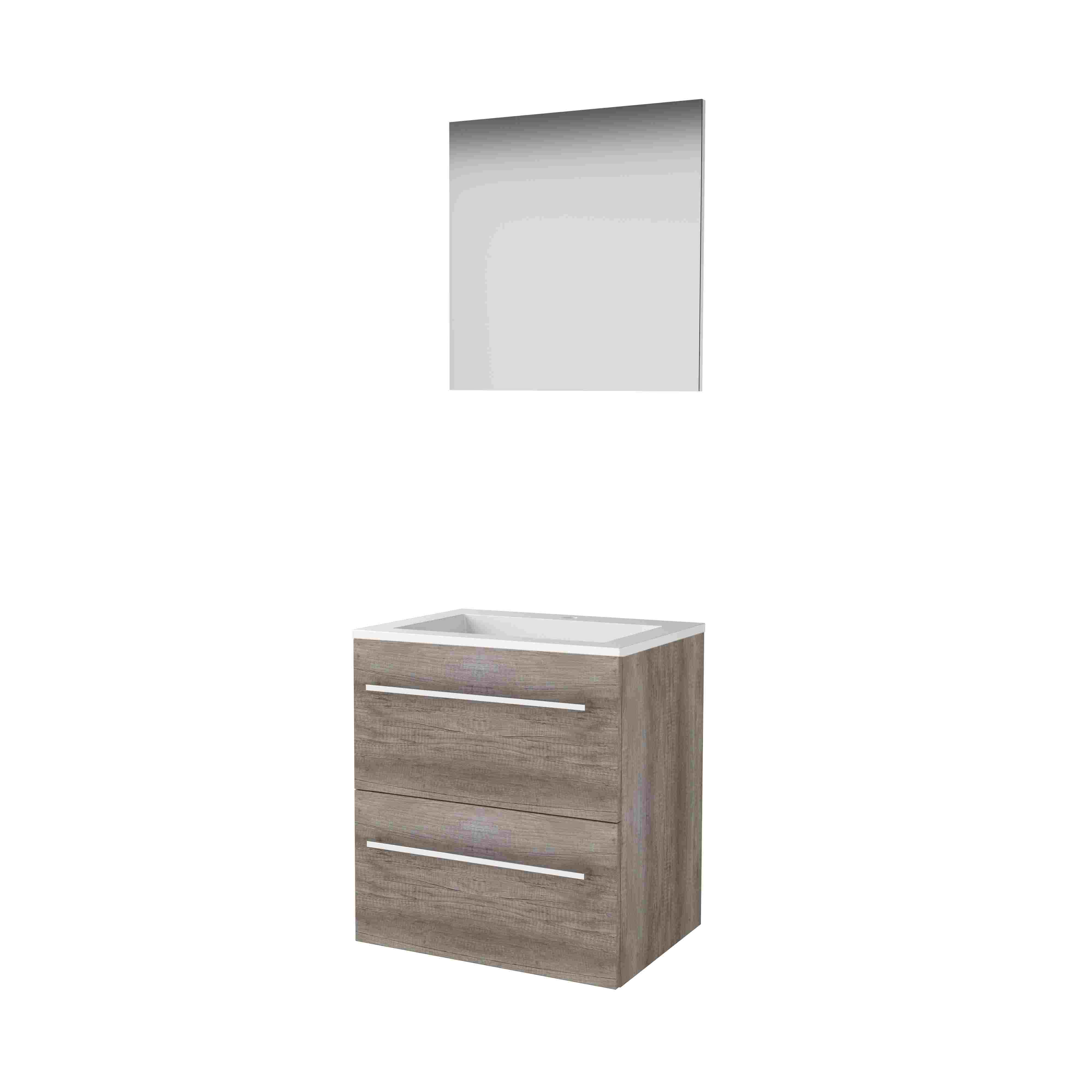 Basic Basic 46 onderk. m. gr. incl. 2 la + Acryl wast. incl. 1 krgt. incl. spg. op plaat B600xD460 Scotch Oak / 1810659