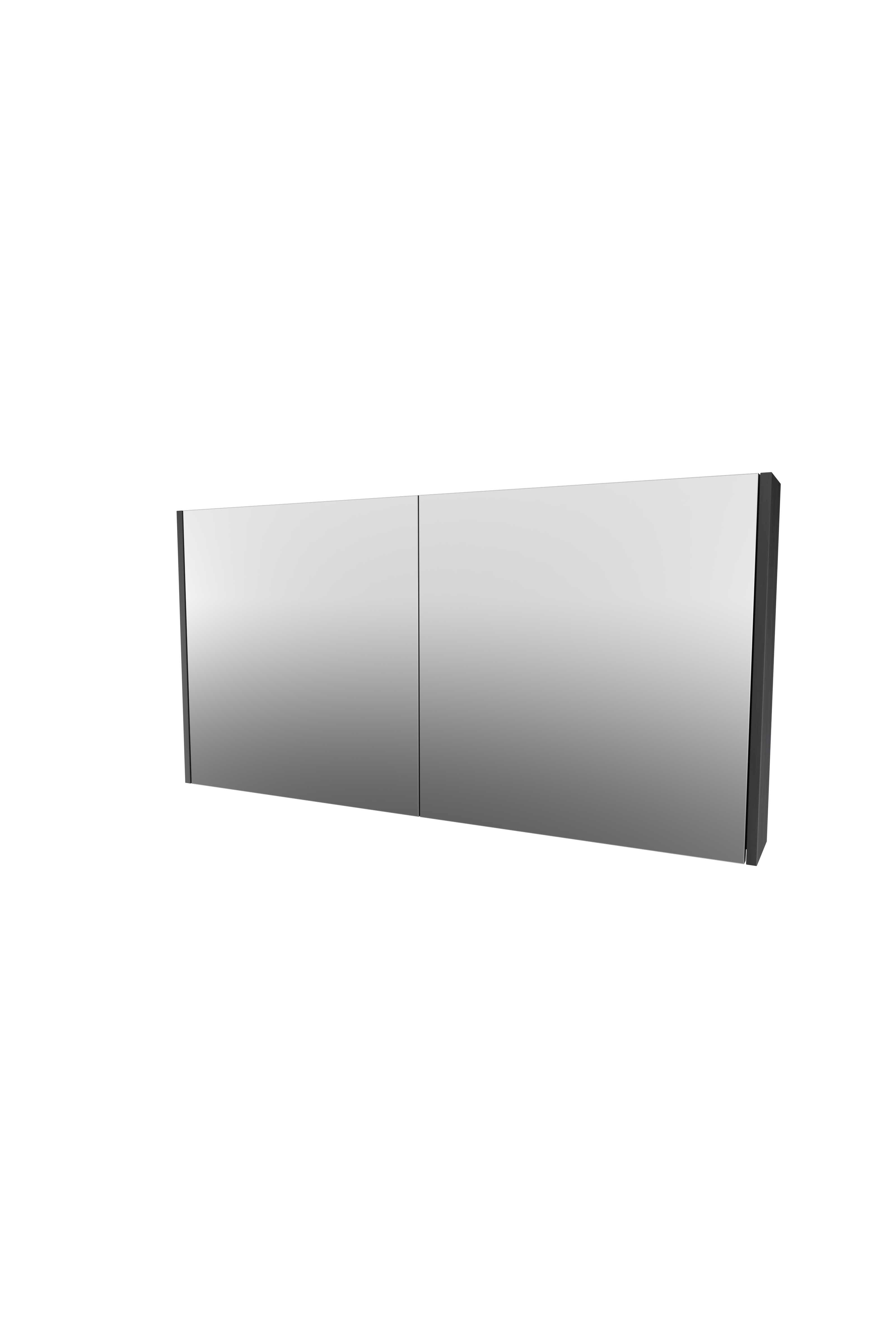 Proline Spiegelkast Comfort met spiegel op plaat aan binnenzijde 2 deuren 1808712P Black oak 1200x140x600