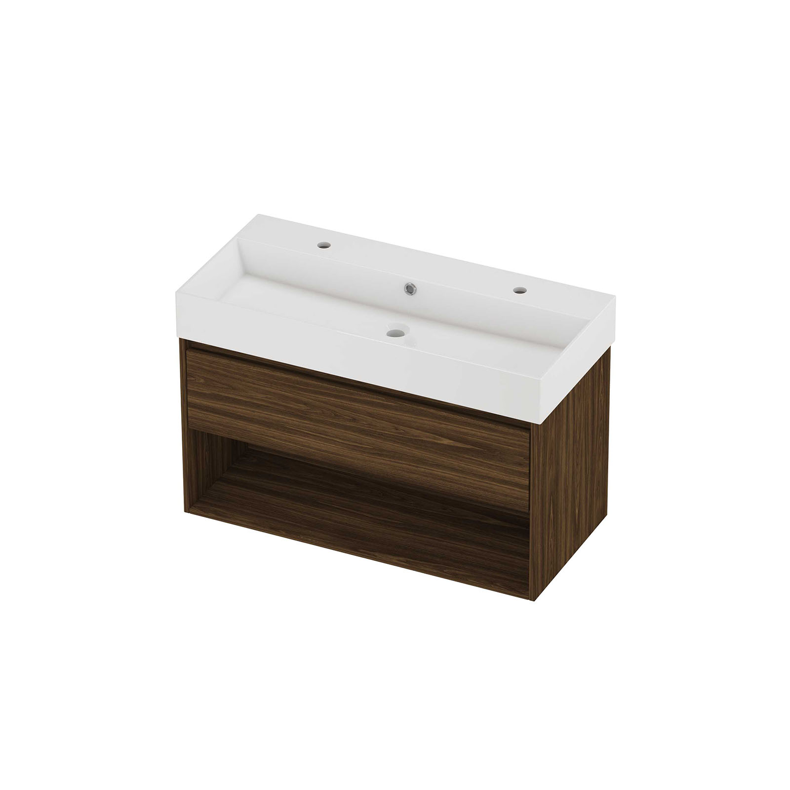 Proline set porselein Loft wast. met 2 krgt. en onderk. met schap ZGWA1002CA Cabana oak/Glans wit H620xB1000xD460