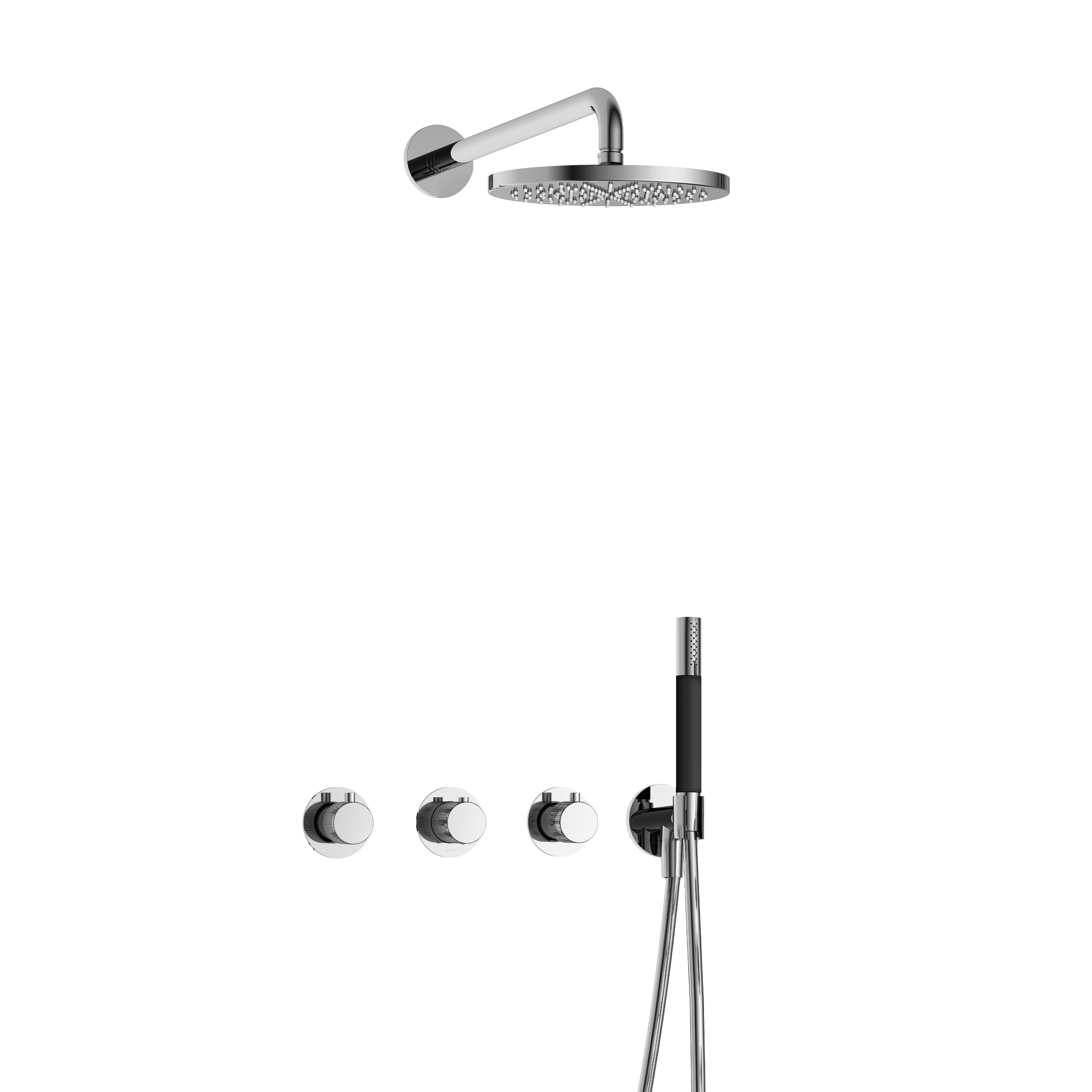 Hotbath Cobber X IBS CX7067 m. 2 stopkr. m. ronde handd. 30cm plaf.b. 25cm hoofdd. IBSX70AB134 Verouderd messing