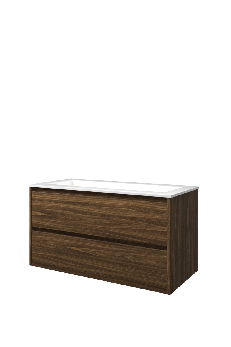 Proline set polystone Elegant wast. z. krgt. en onderk. sym. AGWB1000CA Cabana oak/Glans wit H540xB1000xD460
