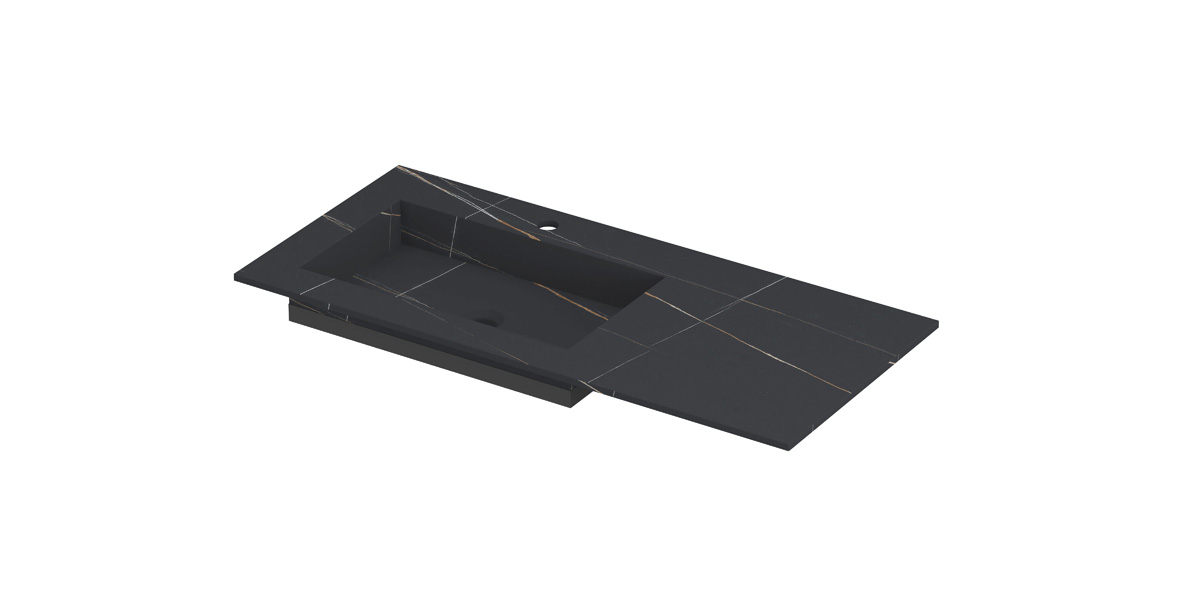 INK Post wast. keramische slab envelop bak L m. 1 krgt. H10xB1000xD450 Lauren black mat / 210172