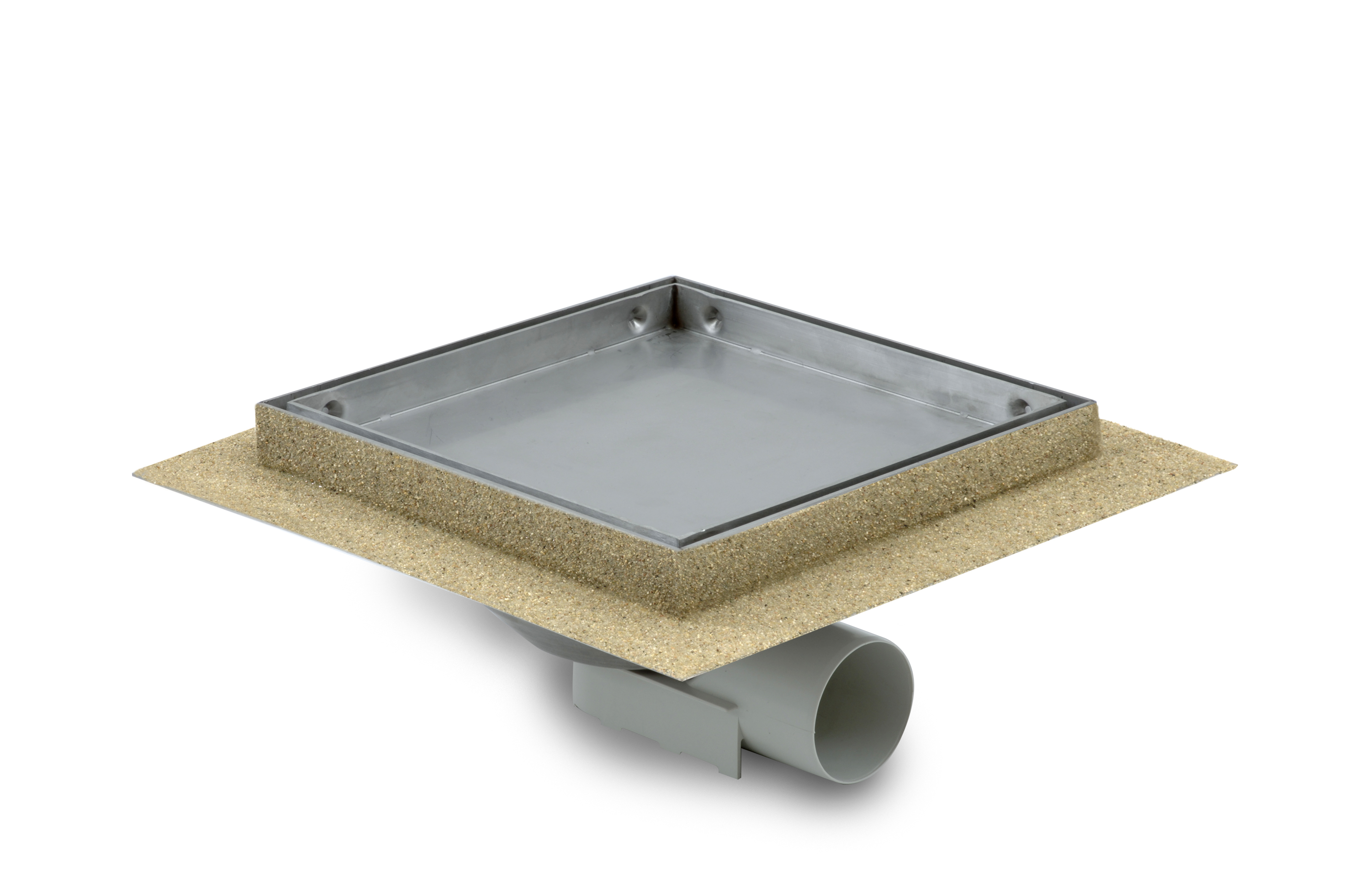 Aquaberg RVS put m/RVS deksel zij-uitlaat 485030 30x30cm