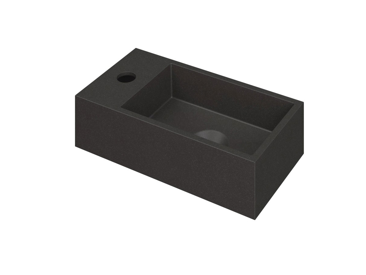 INK Versus Fontein Quartz links met krgt. 3404113 Quartz zwart H90xB360xD180