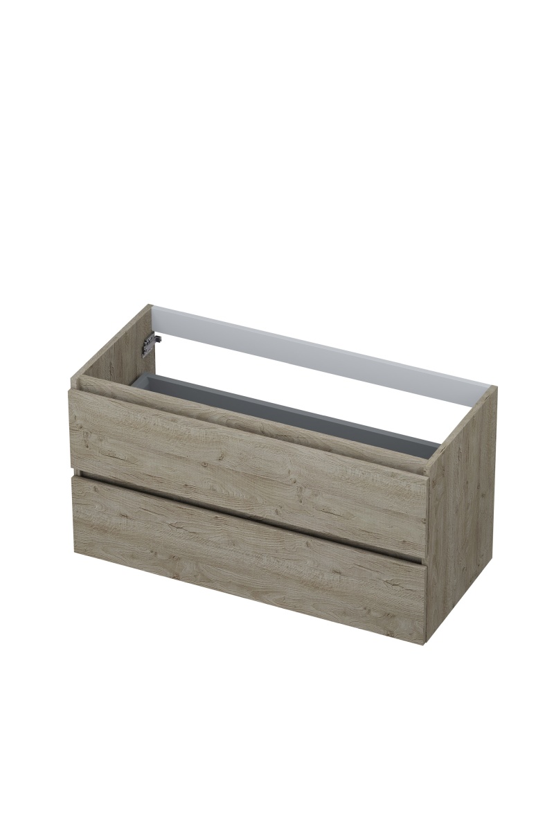 INK onderk. 2 laden greepl. met houten keerlijst 1257149 Greige eiken H520xB1000xD450
