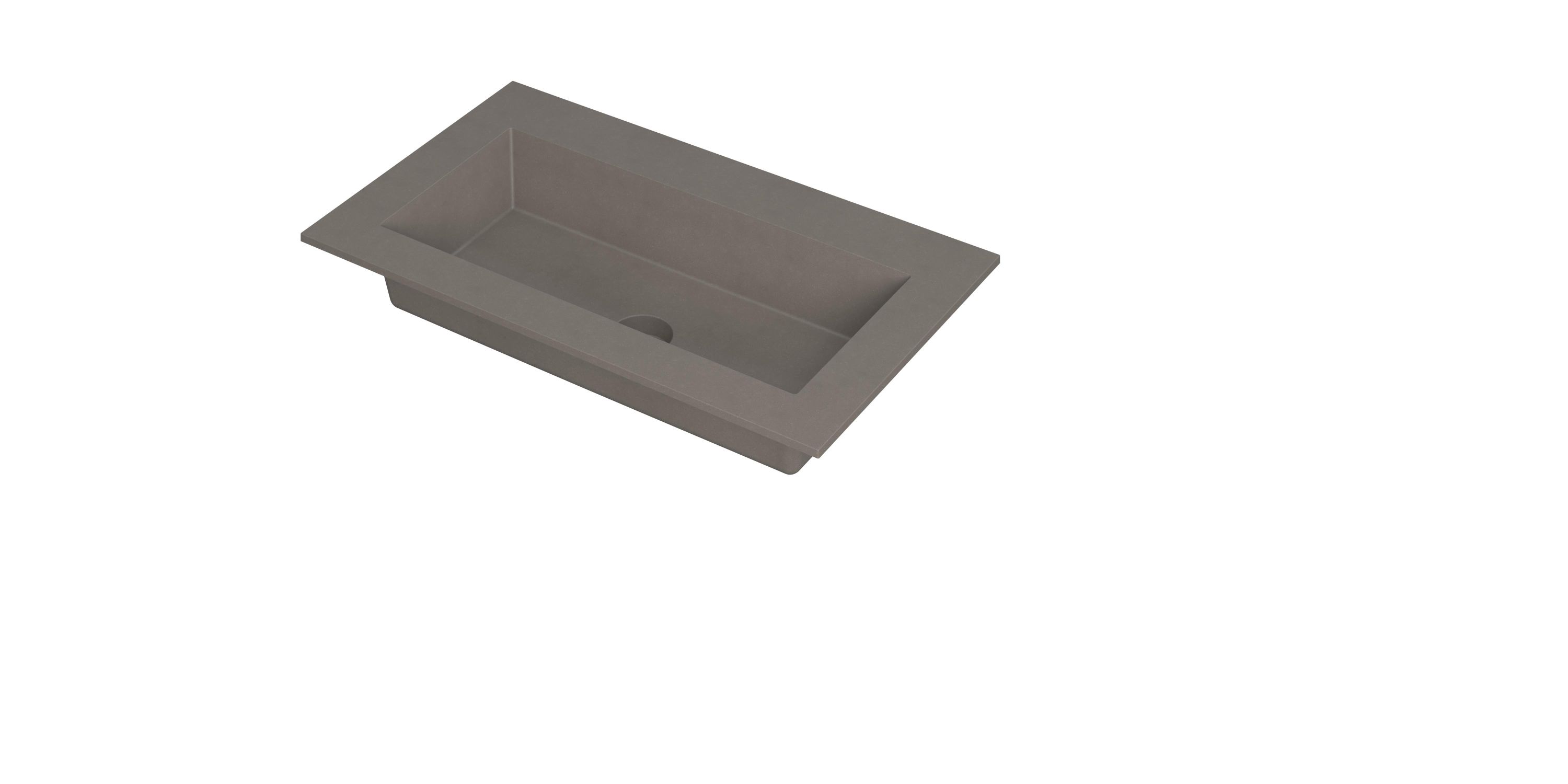 INK Kraft wastafel enkele bak z. krgt 3417312 Quartz beton H10xB800xD450