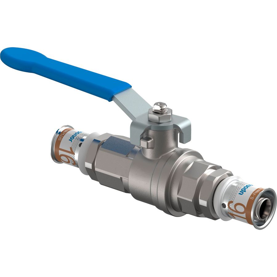 Uponor S-press Plus kogelkraan met hendel 16-16mm 1046603