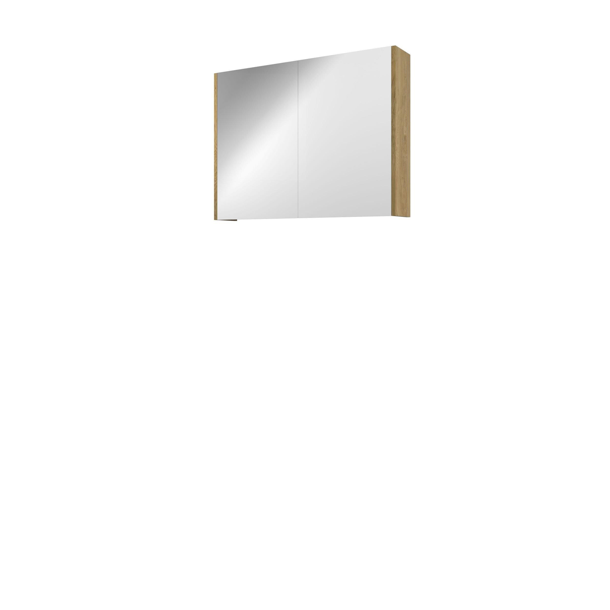 Proline spiegelkast Xcellent met dubbel gespiegelde deuren 2 deuren 1808852 Ideal oak H600xB800xD140