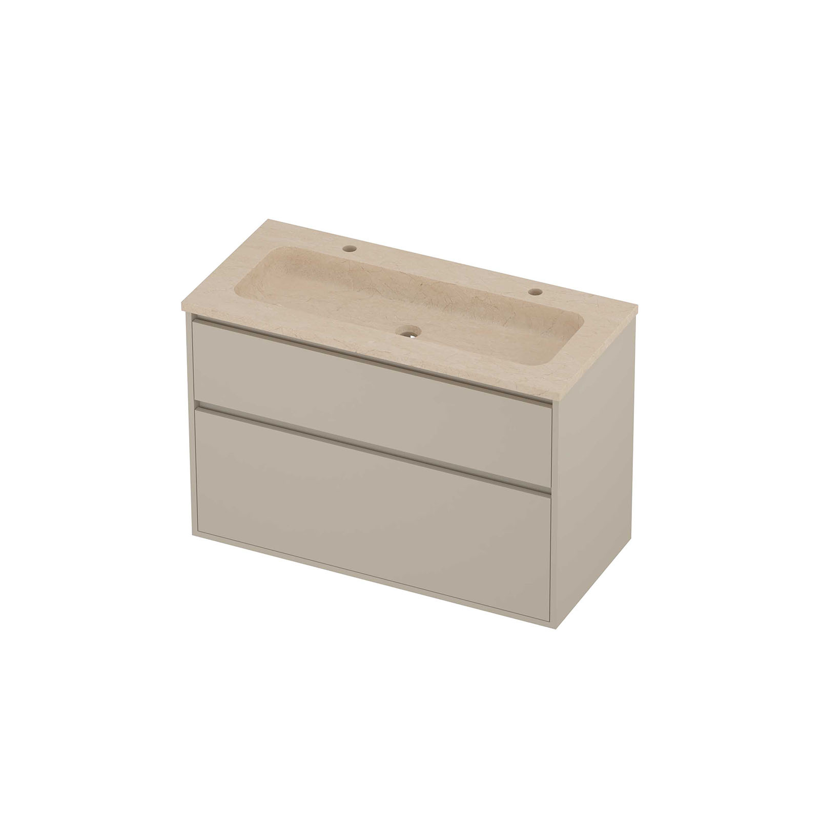 Proline Set hardsteen Elegant wast. centraal met 2 krgt. en onderk. greepl. 2 la a-sym. in kader RSSG100C2SL Sand stone/Soft linen 100x46x67