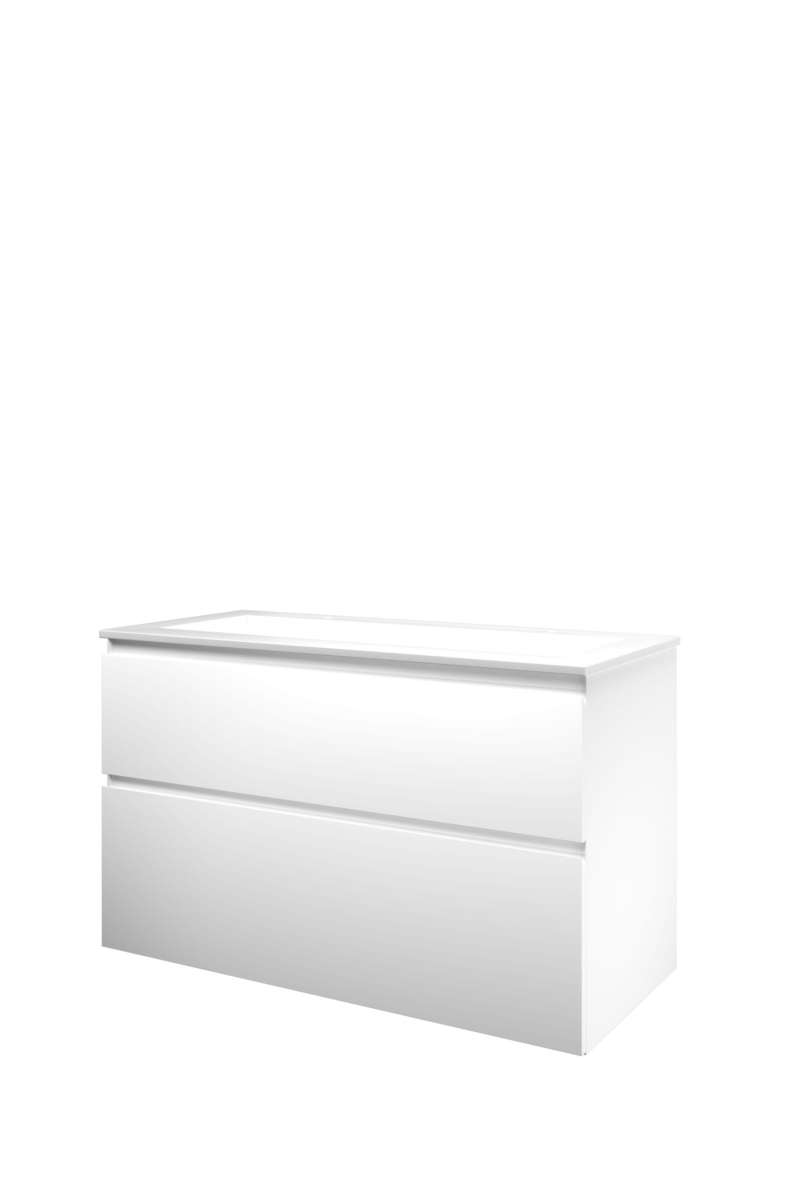 Proline set polystone Elegant wast. met 2 krgt. en onderk. a-sym. 1816425 Mat wit/Glans wit H620xB1000xD460