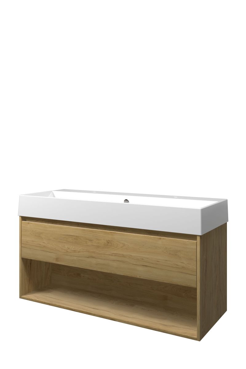 Proline set porselein Loft wast. met 2 krgt. en onderk. met schap 1815392 Ideal oak/Glans wit H620xB1200xD460