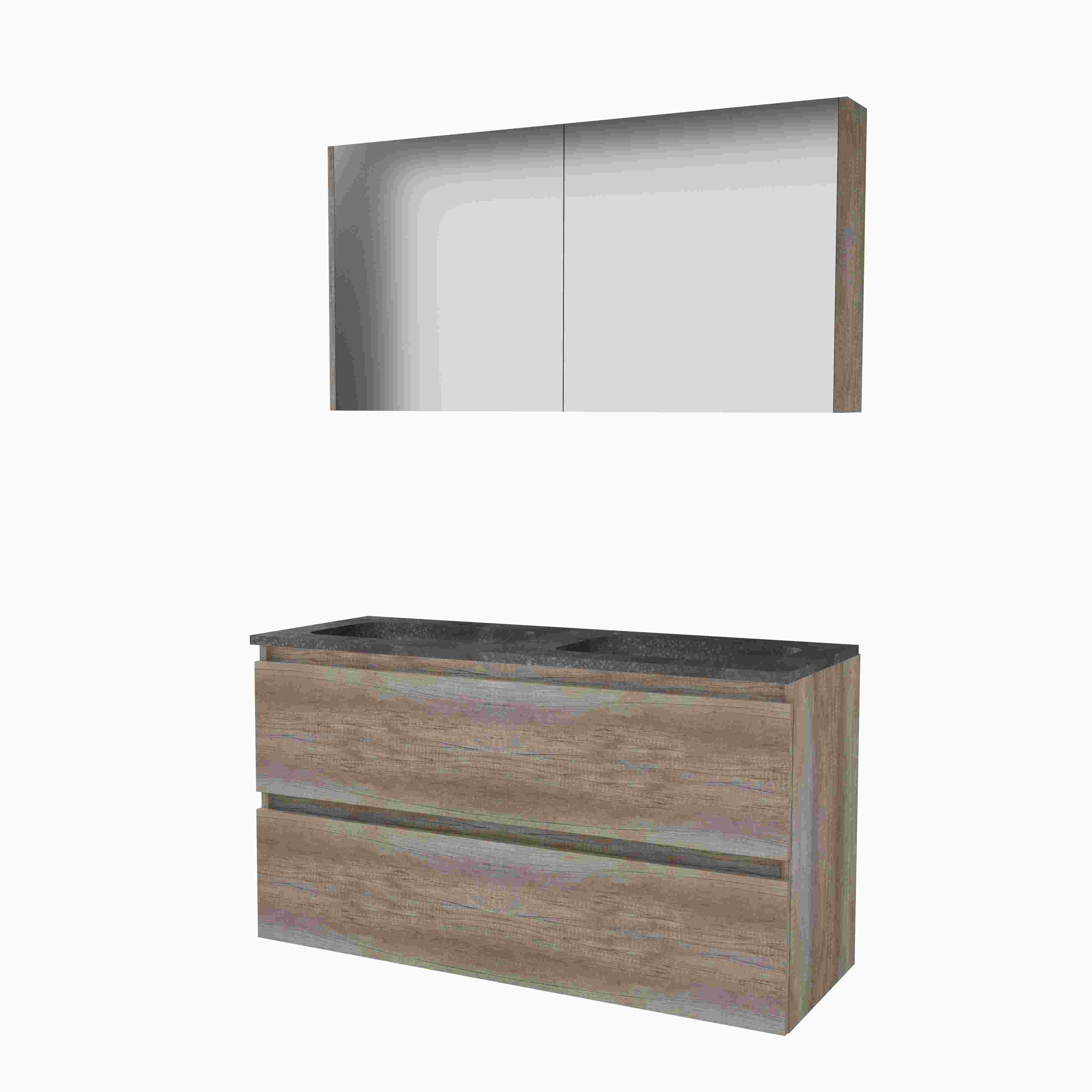 Basic Comfort 46 onderk. GL incl. 2 la + hardst. wast. incl. 2 krgt. incl. sp.kast B1200xD460 Scotch Oak / 1813173