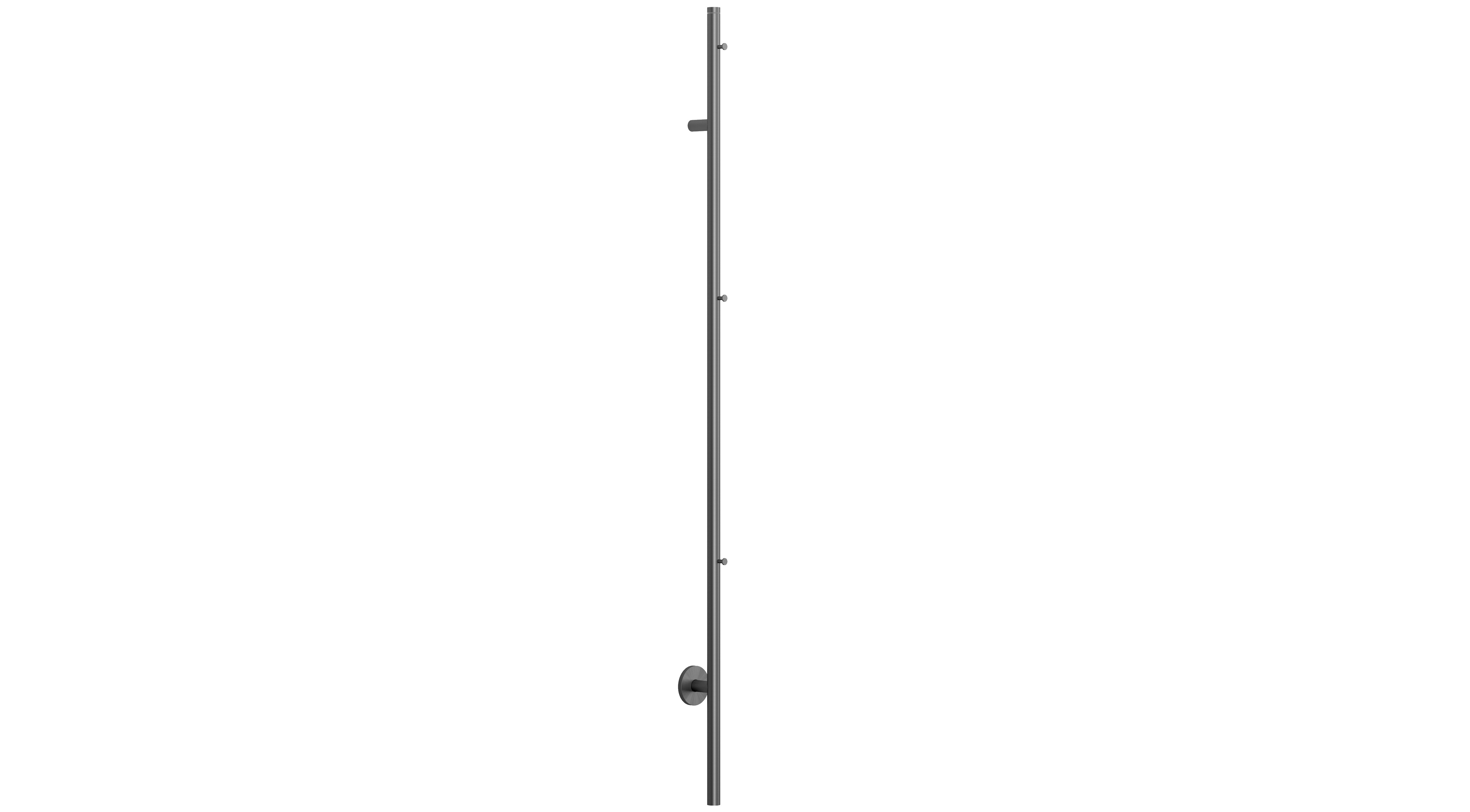 Luca Heat LH12 elektrische handdoekwarmer incl. timer bediening en led ring 170cm LH12GM Gun metal PVD
