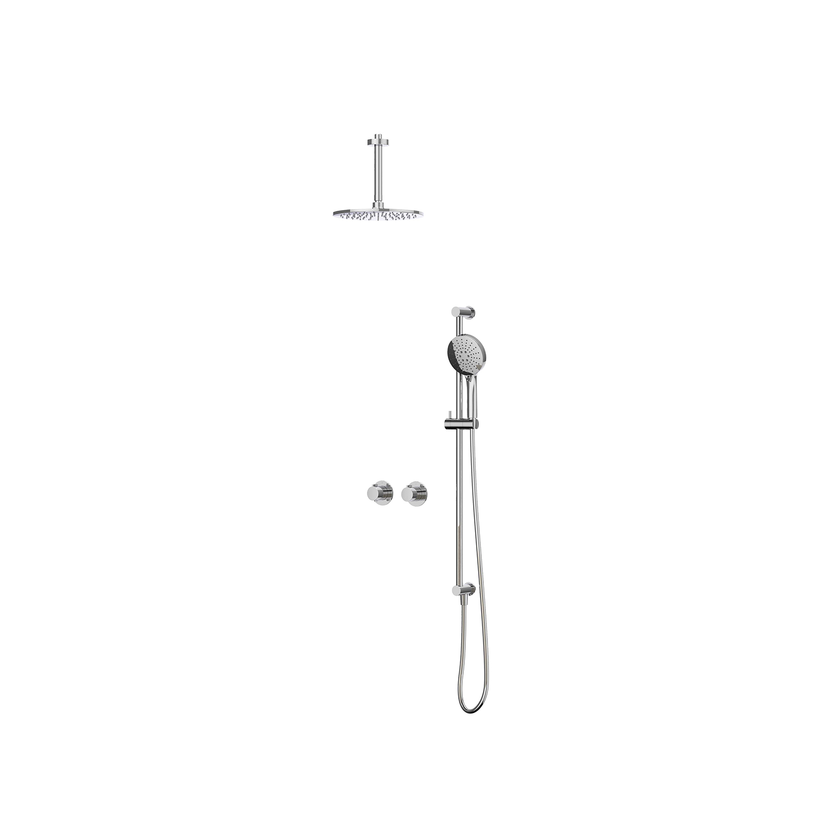 IVY Pact Inbouwset 2-weg  15cm plaf. 25cm me glijst.  en 3-st handd CSP3CRBEBB Chroom